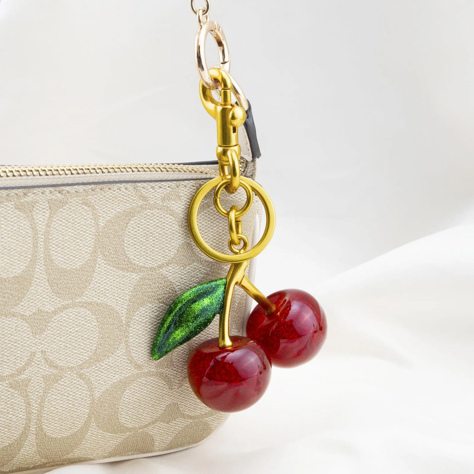 Cherry Keychain Cherry Bag Charms Purse Charms for Handbags Cute Cherry Accessories Gifts for Women Purse Charms for Handbags Cherry Charm Keychain For Women Birthday Christmas Gifts Stocking Stuffers
