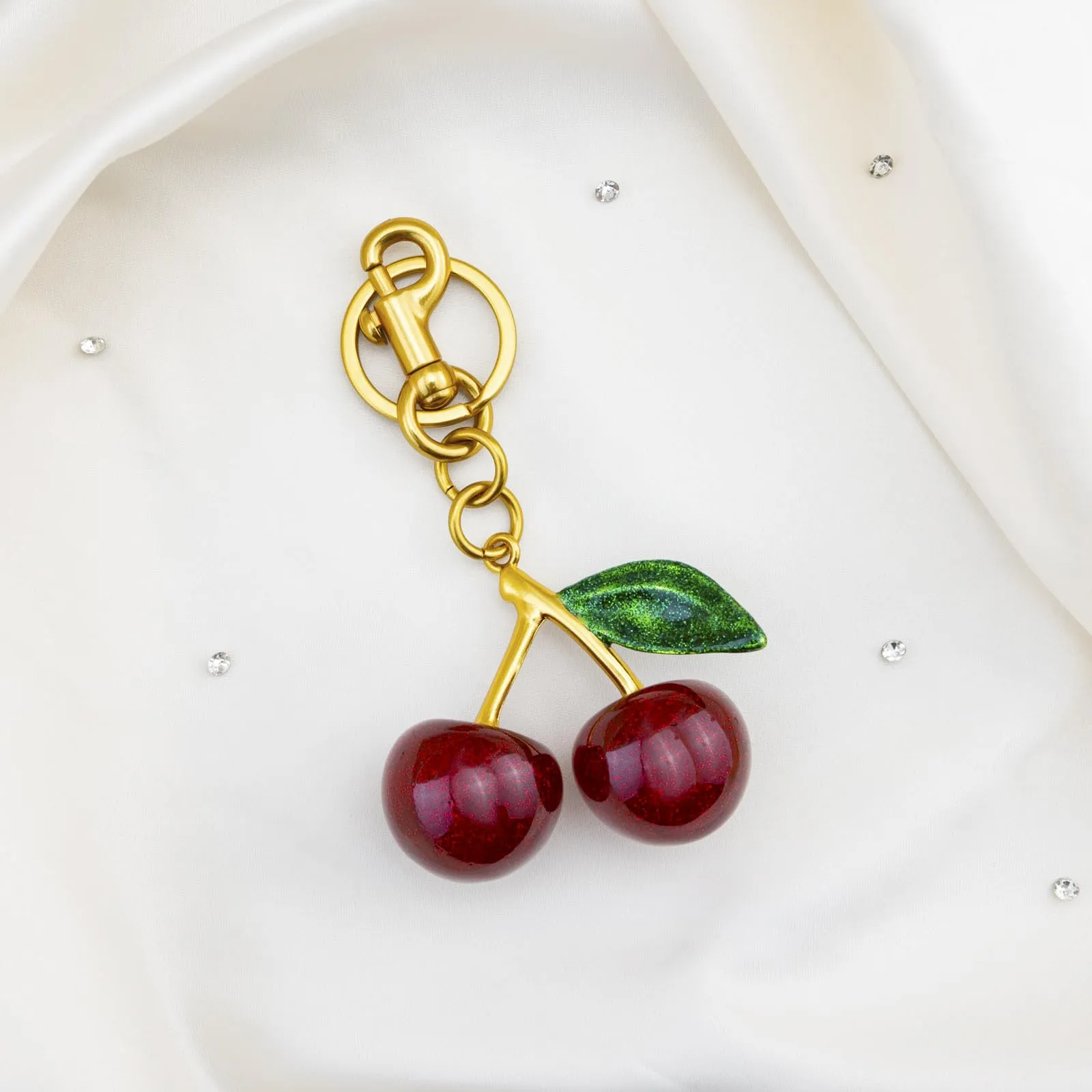Cherry Keychain Cherry Bag Charms Purse Charms for Handbags Cute Cherry Accessories Gifts for Women Purse Charms for Handbags Cherry Charm Keychain For Women Birthday Christmas Gifts Stocking Stuffers