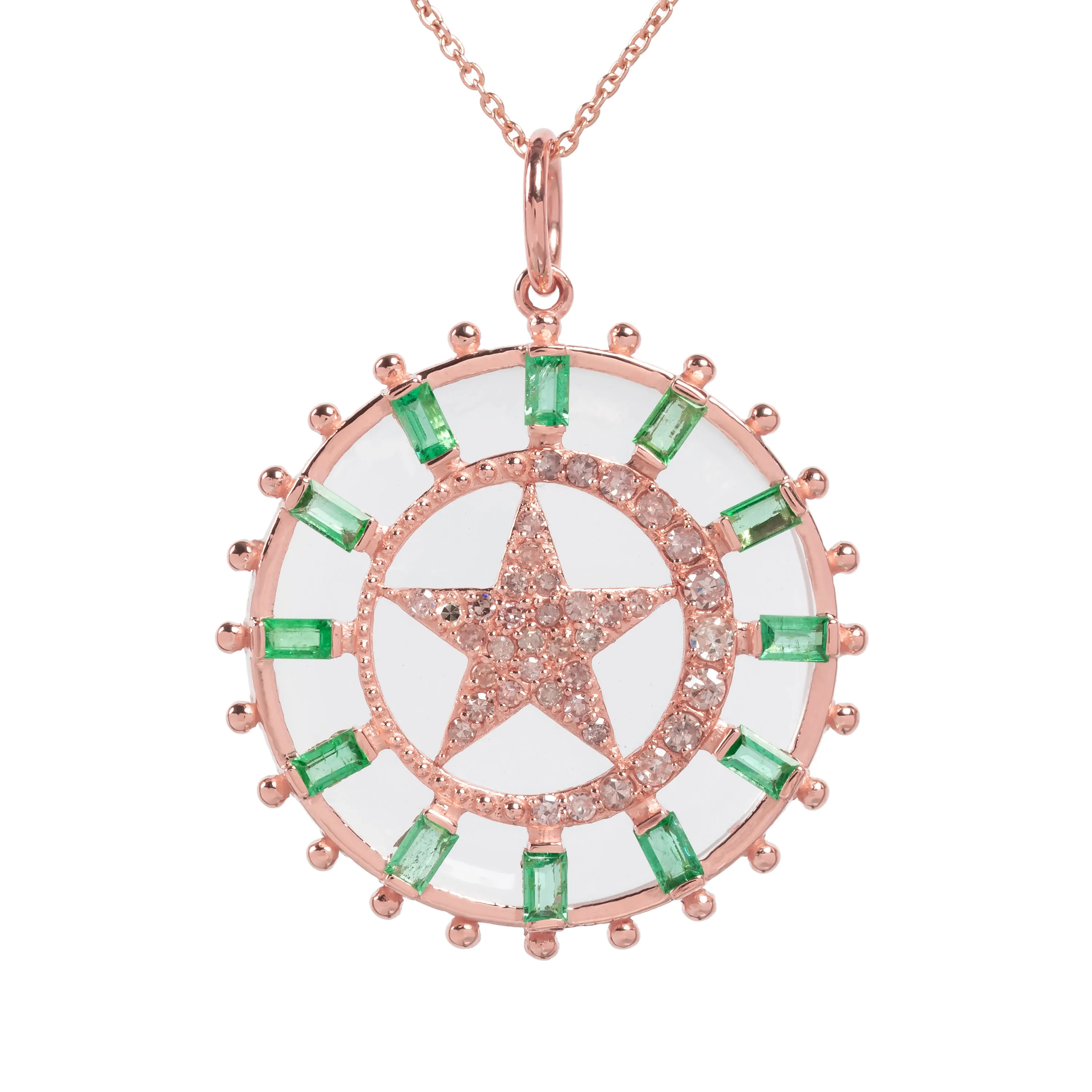 Cherubic Emerald Crystal Pendant