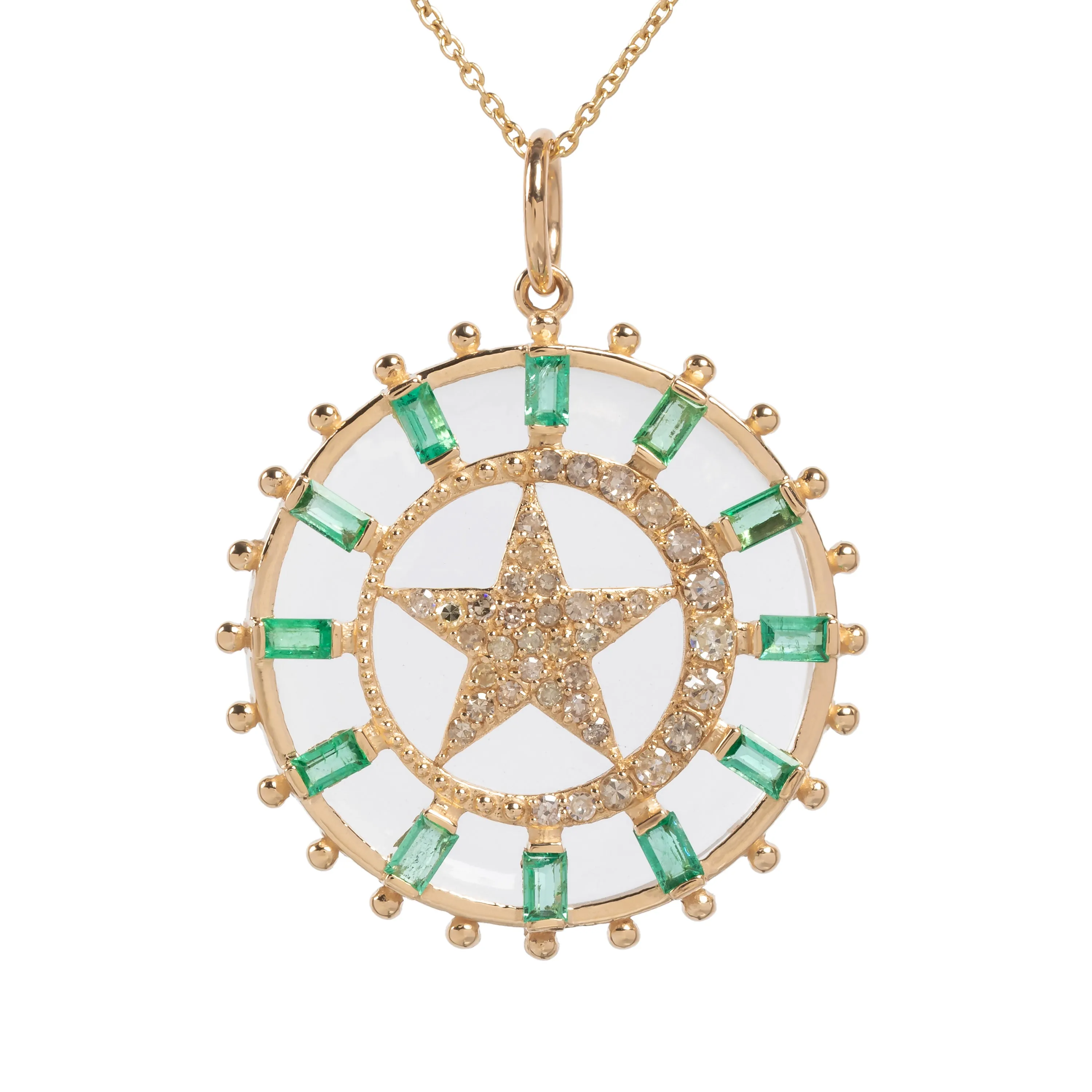 Cherubic Emerald Crystal Pendant