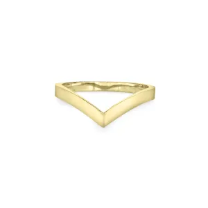 Chevron Companion Stacking Ring in 14K Gold