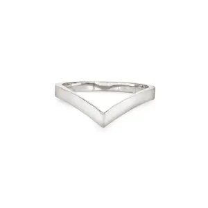 Chevron Companion Stacking Ring in Sterling Silver