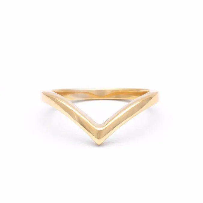 CHEVRON STACKING RING | 14K GOLD