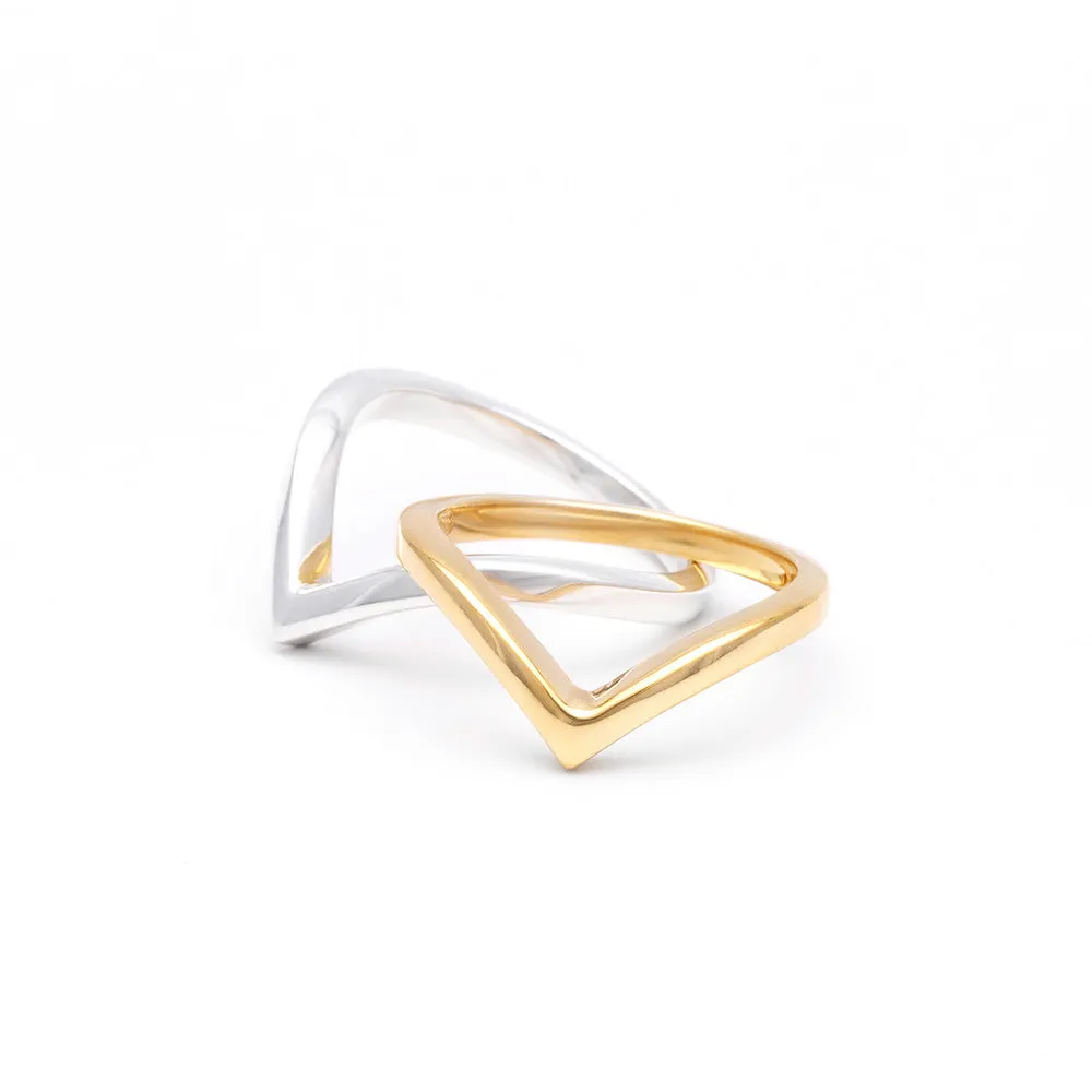 CHEVRON STACKING RING | 14K GOLD