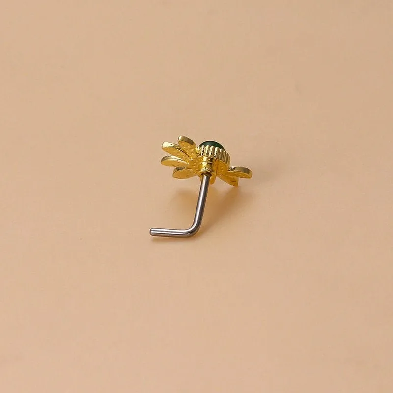 Chic Colorful CZ Inlaid Stainless Steel Floral Moon Star Nose Piercing Nose Stud
