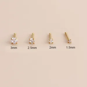 Chic Minimalist Cubic Zirconia Stainless Steel Nose Piercing Nose Stud
