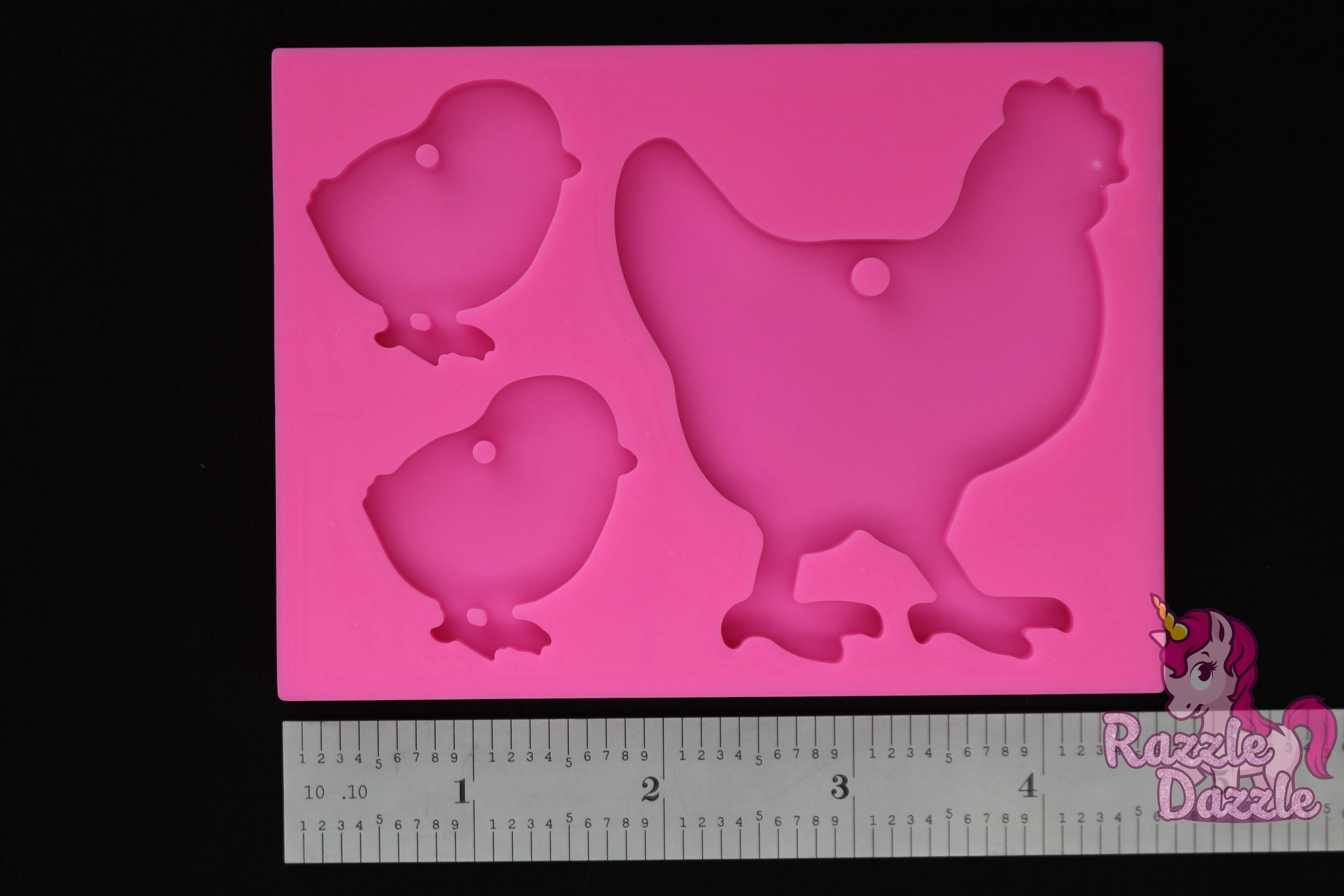 Chicken Family Key Chain Mold