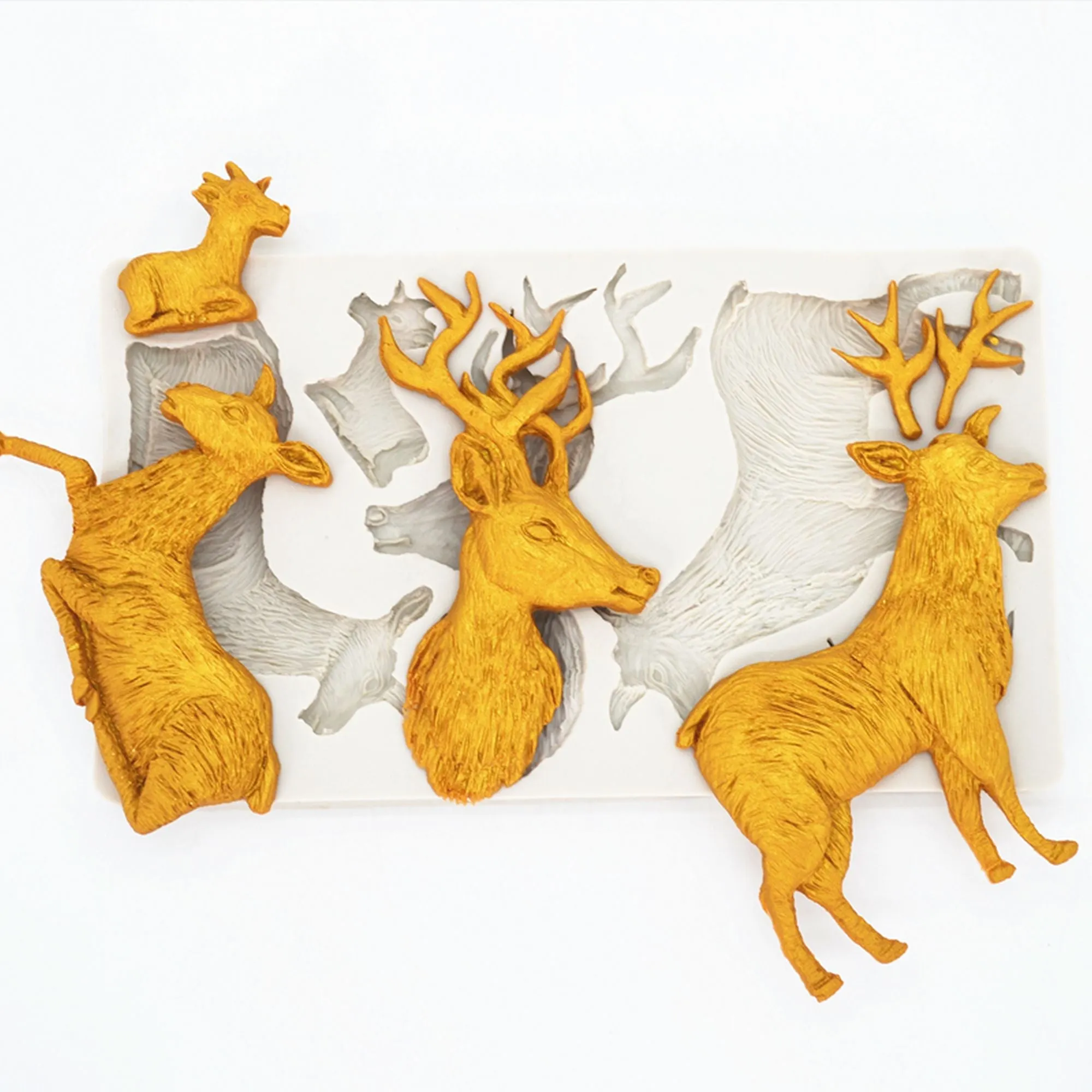 Christmas Deer Silicone Mold Fondant Mould Cake Decorating Tool for Crafts, Jewelry, Resin, Scrapbooking, Polymer Clay.