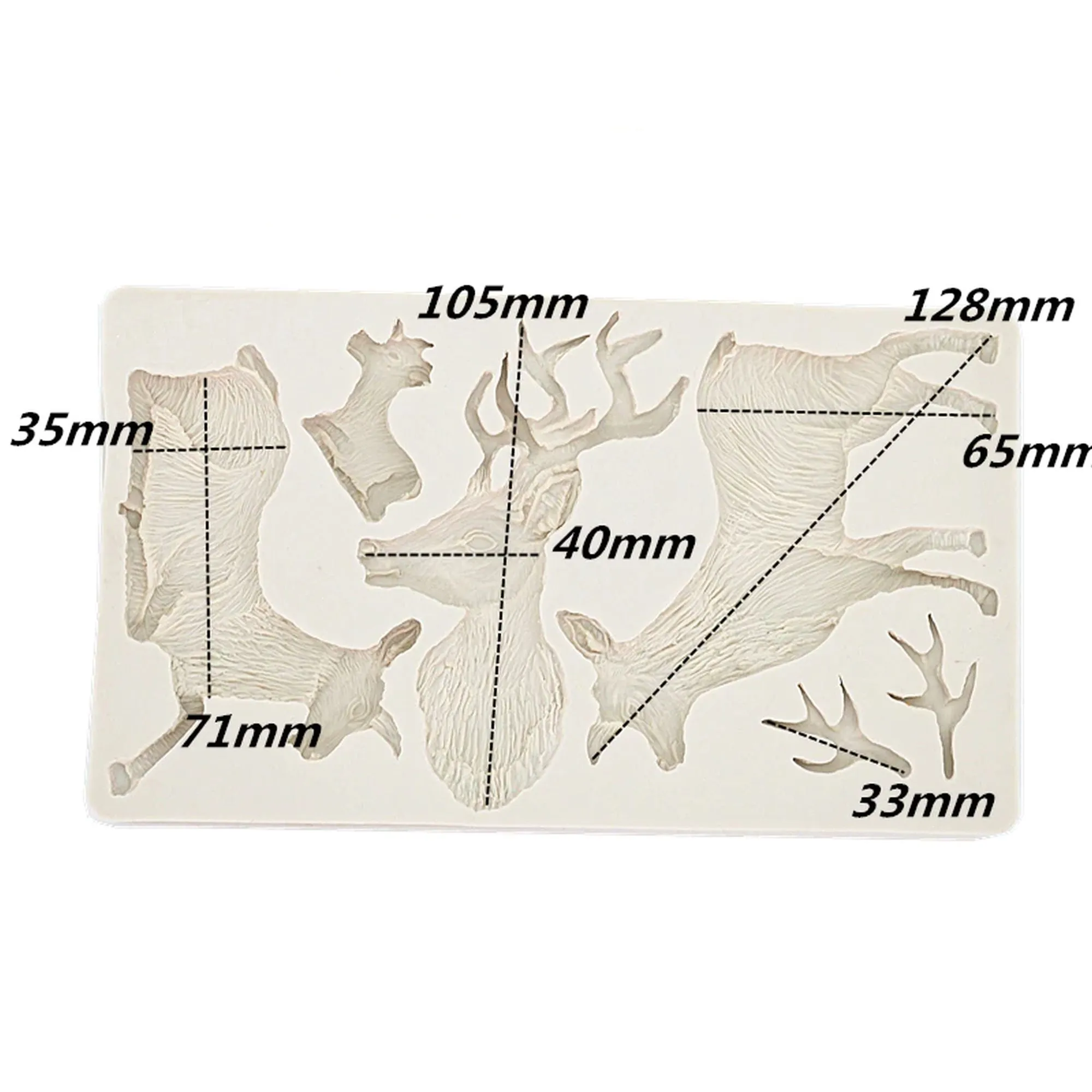 Christmas Deer Silicone Mold Fondant Mould Cake Decorating Tool for Crafts, Jewelry, Resin, Scrapbooking, Polymer Clay.