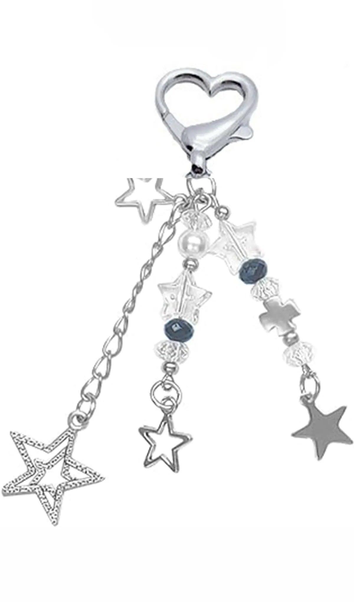 cioatu Cute Keychain Aesthetic Y2K Keychain Accessories Cute Heart Butterfly Strawberry Bear Key Chain for Keys Bags Women Gifts (1PCS Star)
