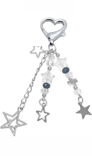 cioatu Cute Keychain Aesthetic Y2K Keychain Accessories Cute Heart Butterfly Strawberry Bear Key Chain for Keys Bags Women Gifts (1PCS Star)