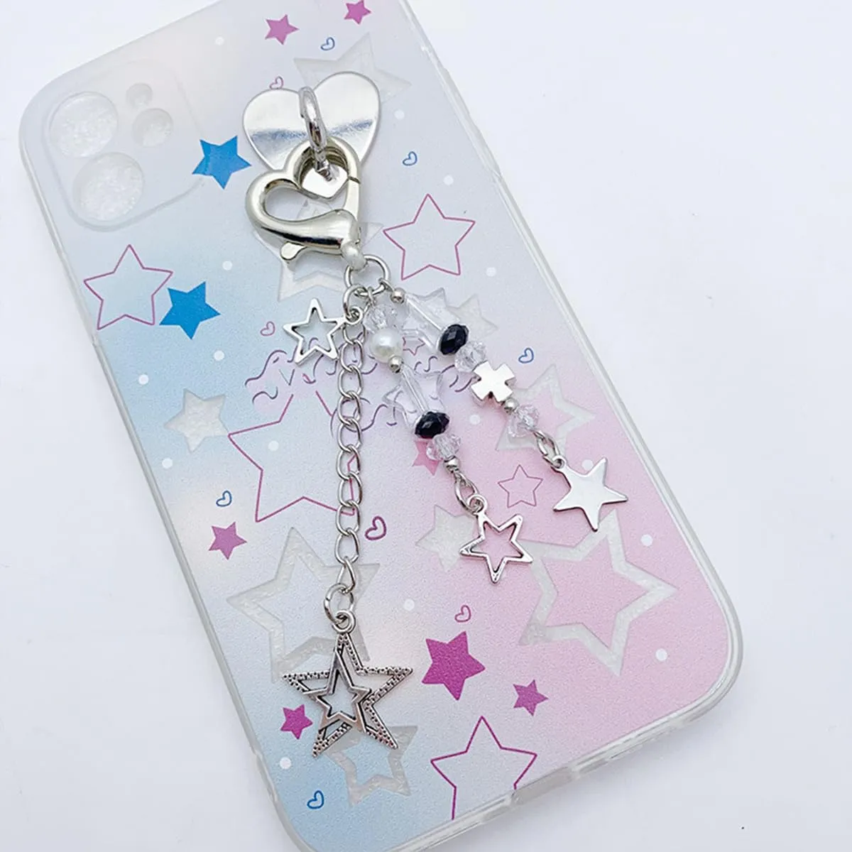 cioatu Cute Keychain Aesthetic Y2K Keychain Accessories Cute Heart Butterfly Strawberry Bear Key Chain for Keys Bags Women Gifts (1PCS Star)