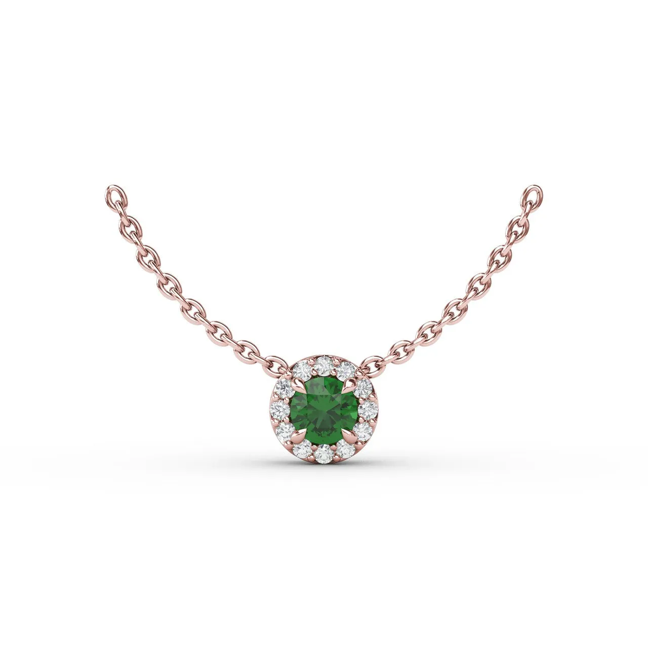 Classic Emerald and Diamond Pendant Necklace