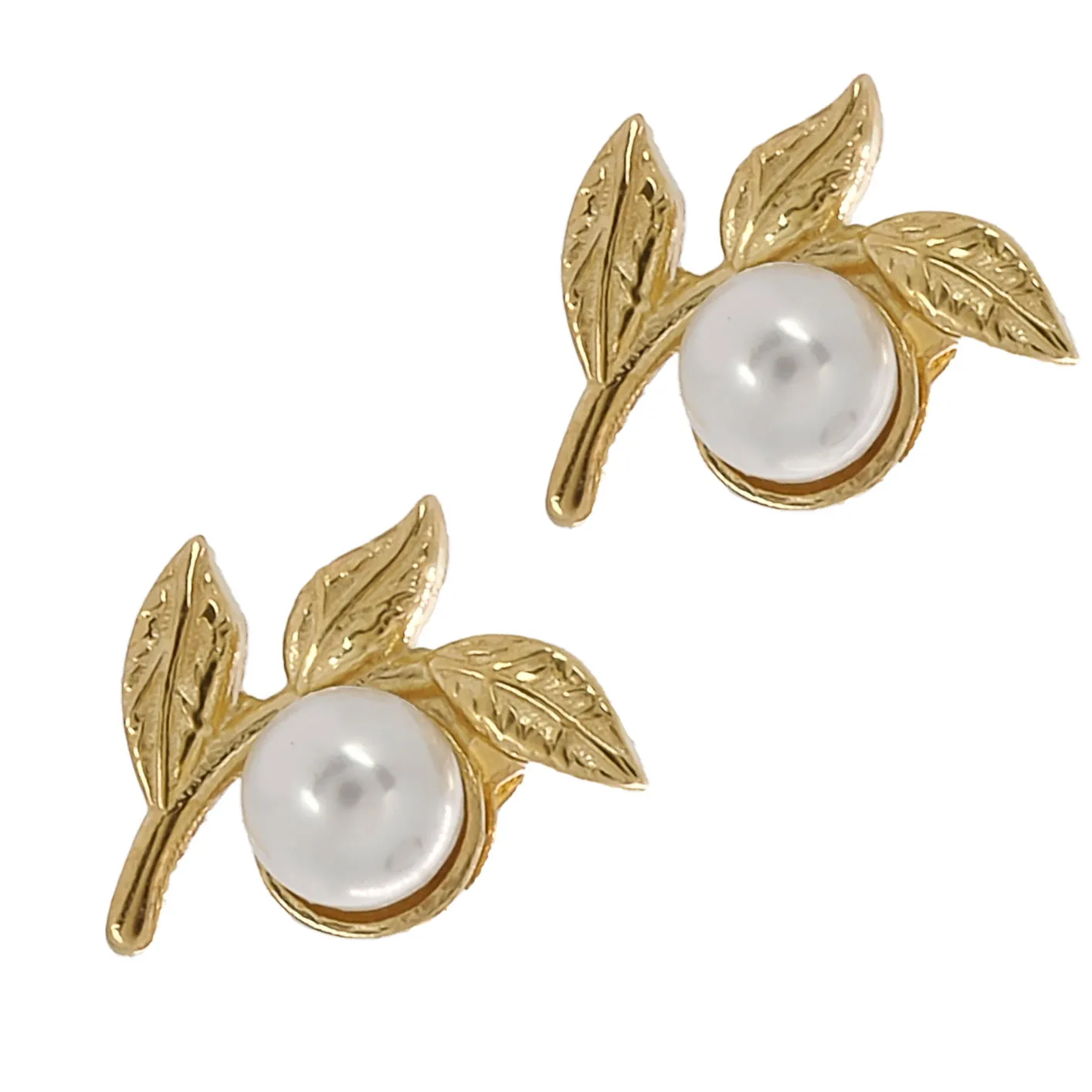Cleopatra Pearl Floral Gold Earrings