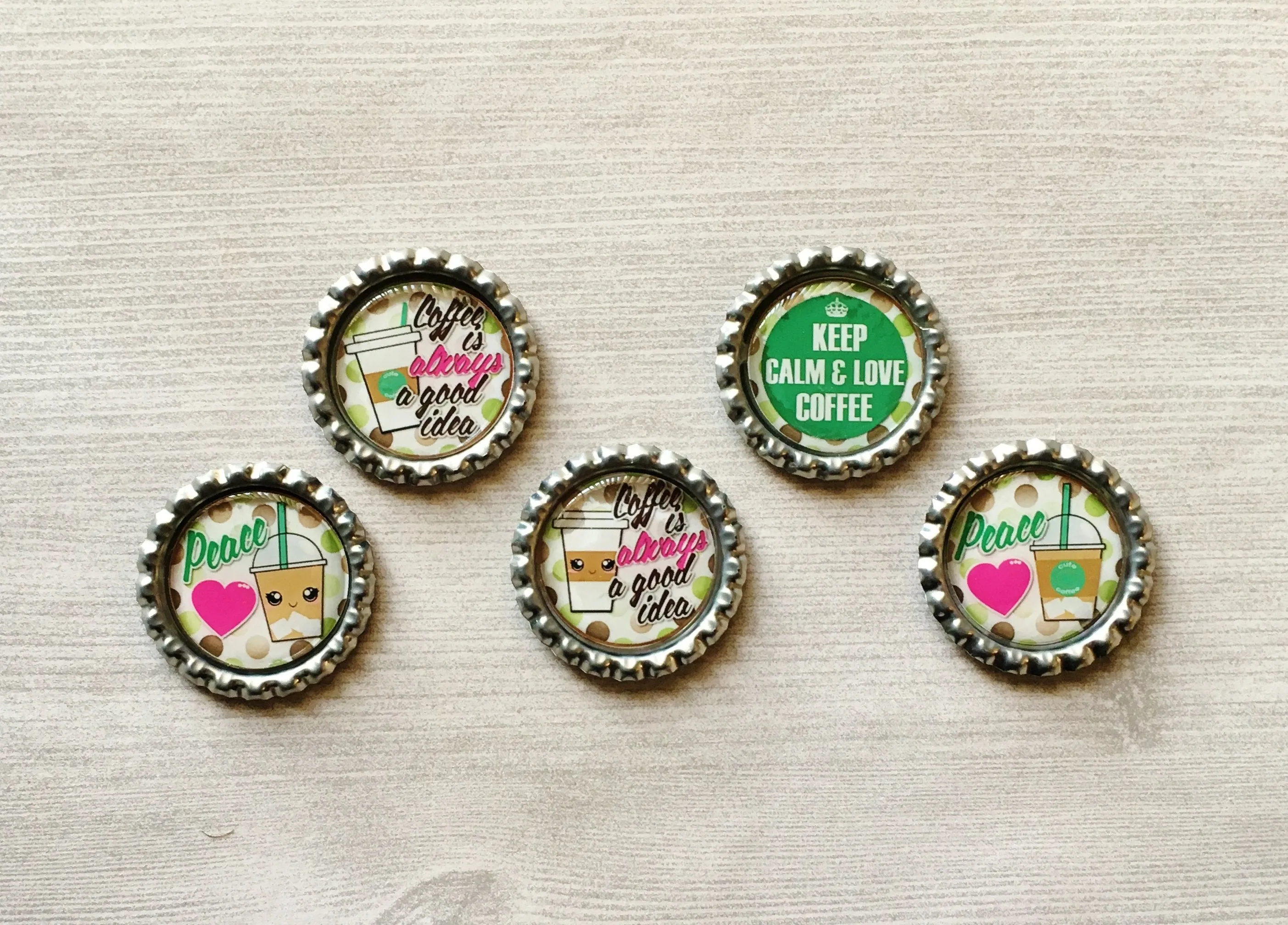 Coffee Magnets, Set of 5