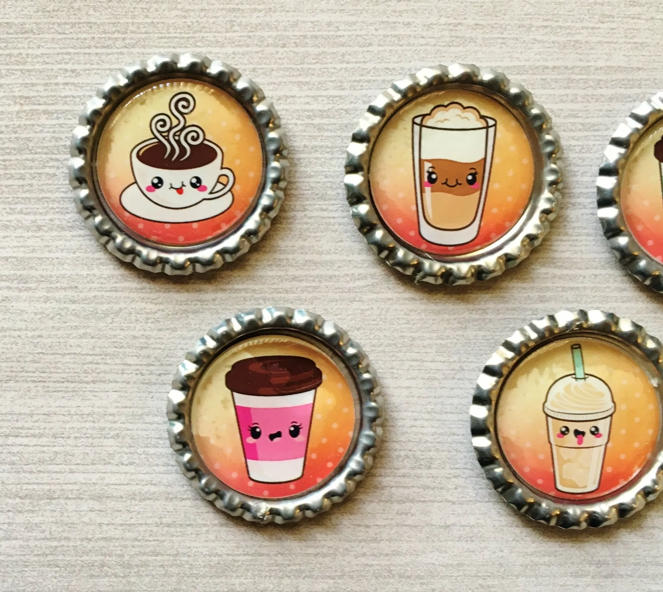 Coffee Magnets, Set of 5