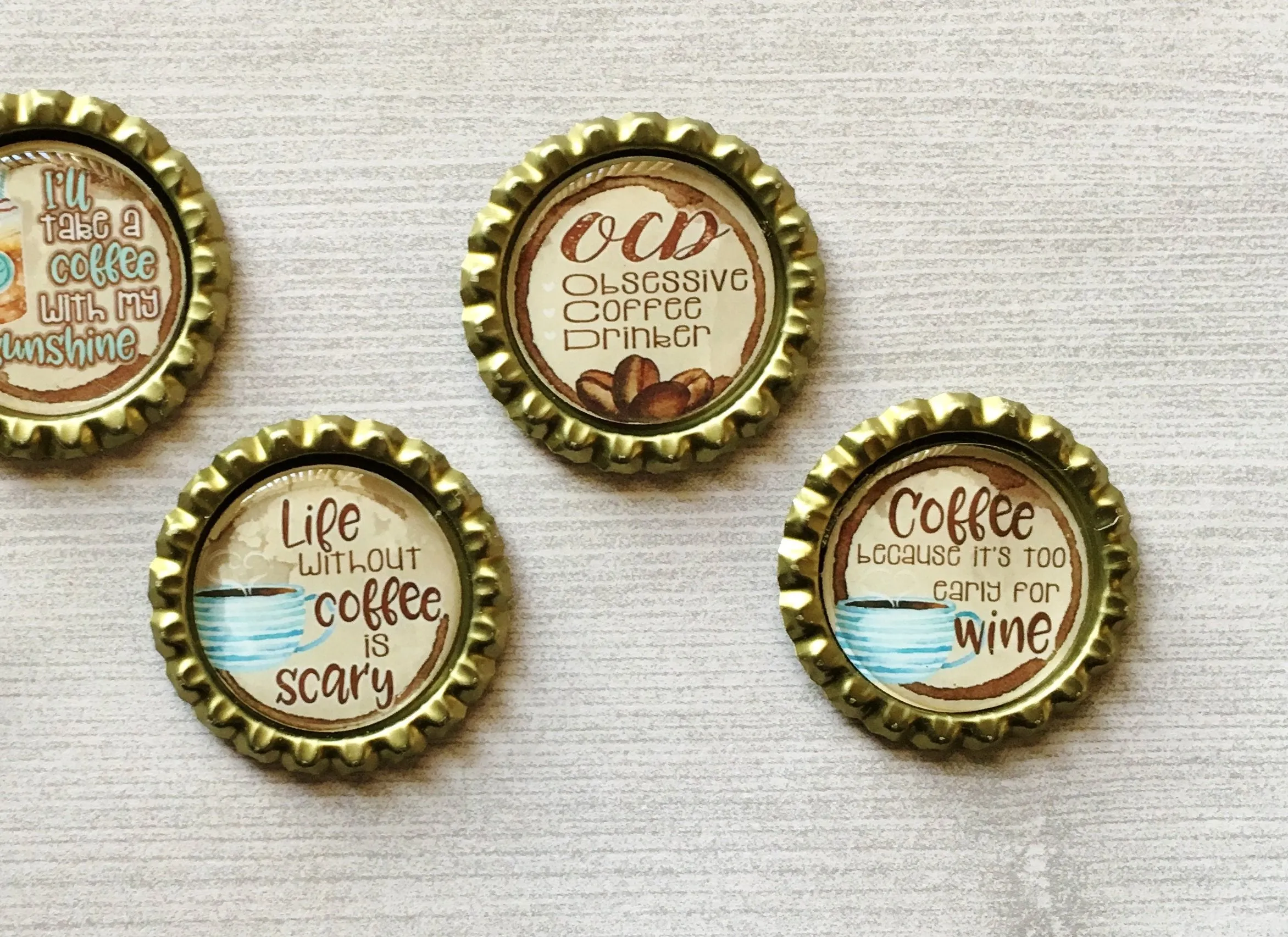 Coffee Quotes Magnets, Set of 5