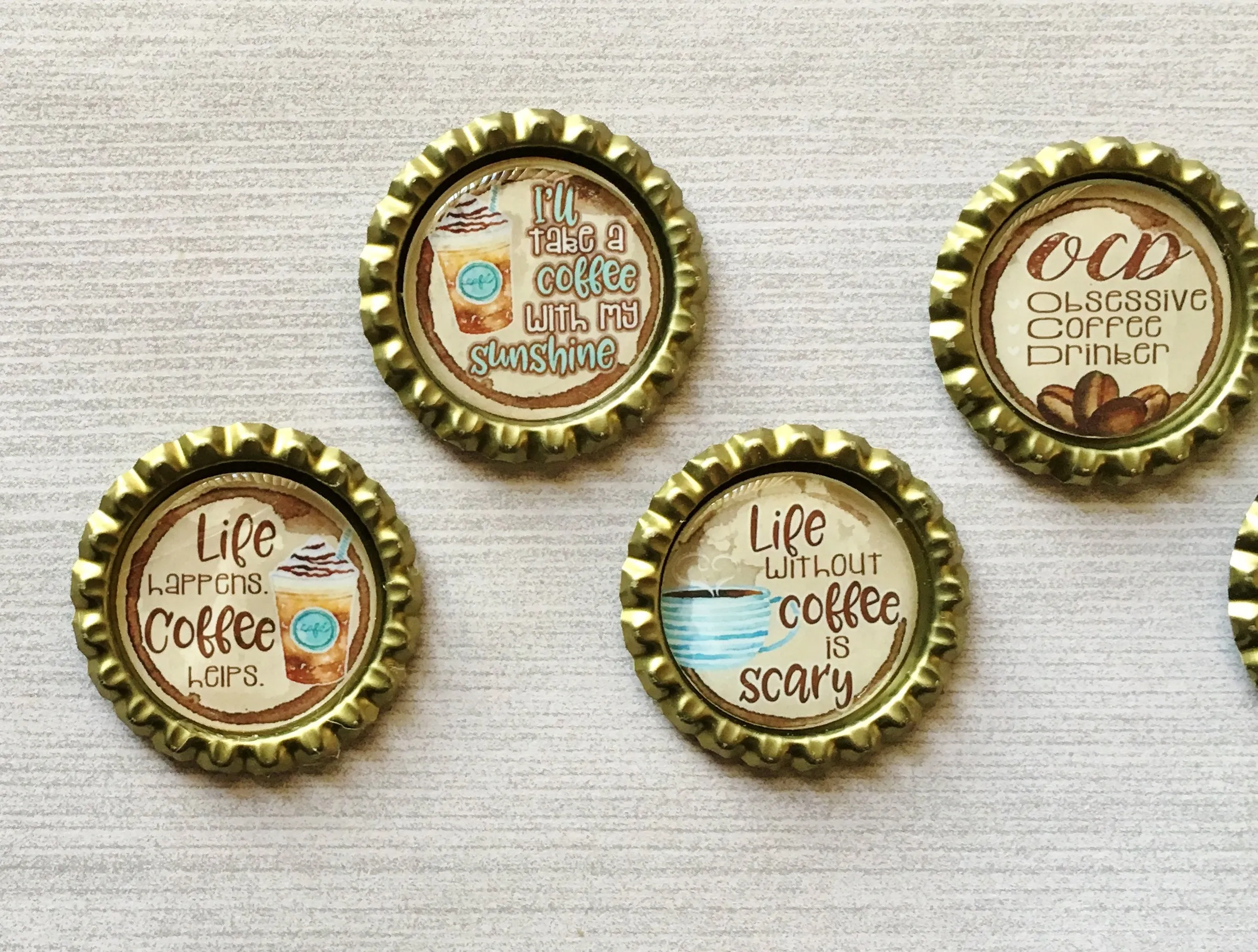 Coffee Quotes Magnets, Set of 5