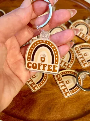Coffee rainbow keychain cream