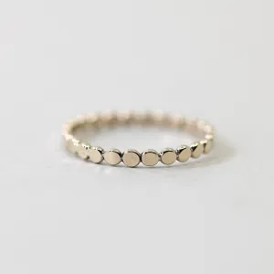 Coin Hammered Disc Ring in Gold