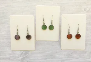 Color Cabochon Dangle Earrings