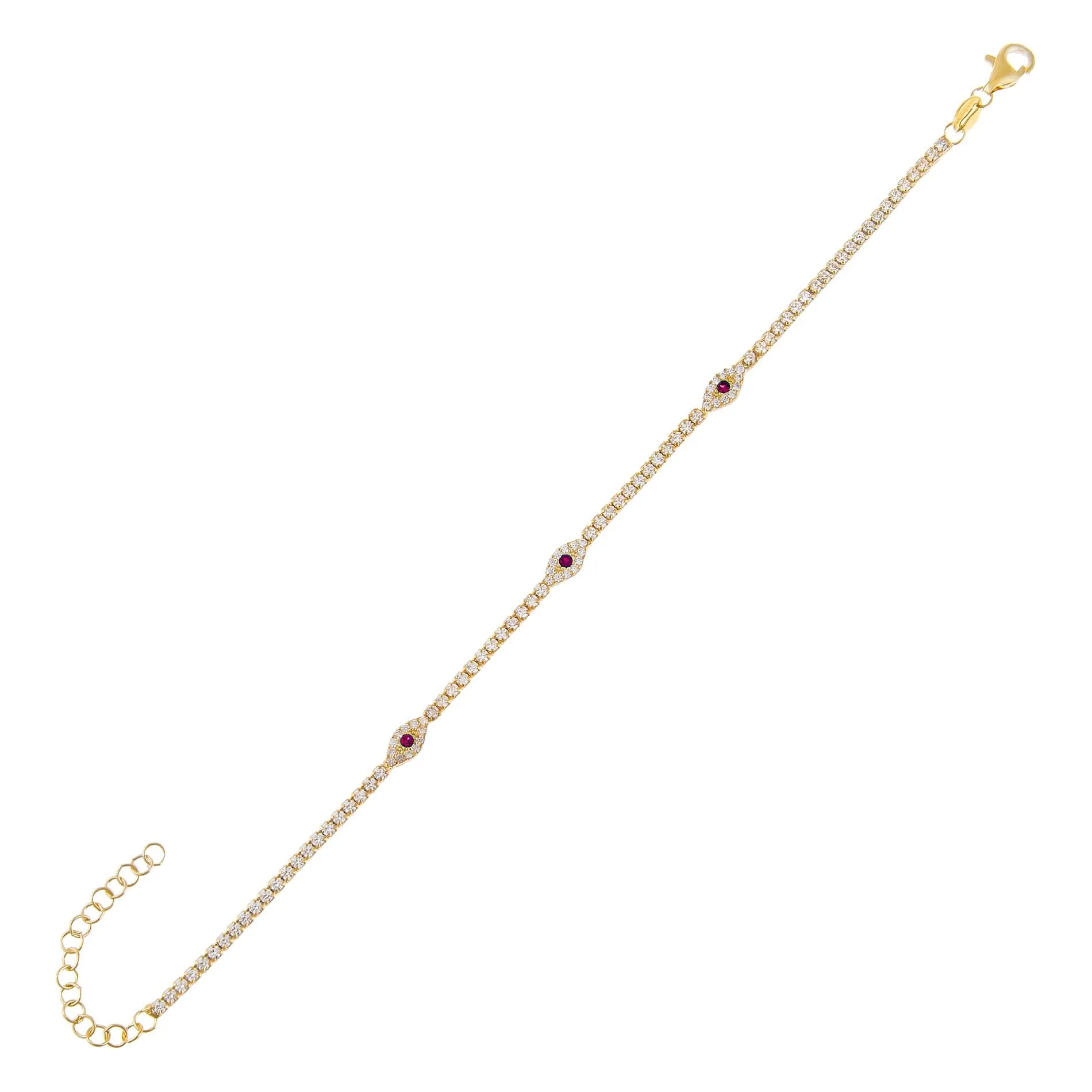 Colored Evil Eye Tennis Bracelet