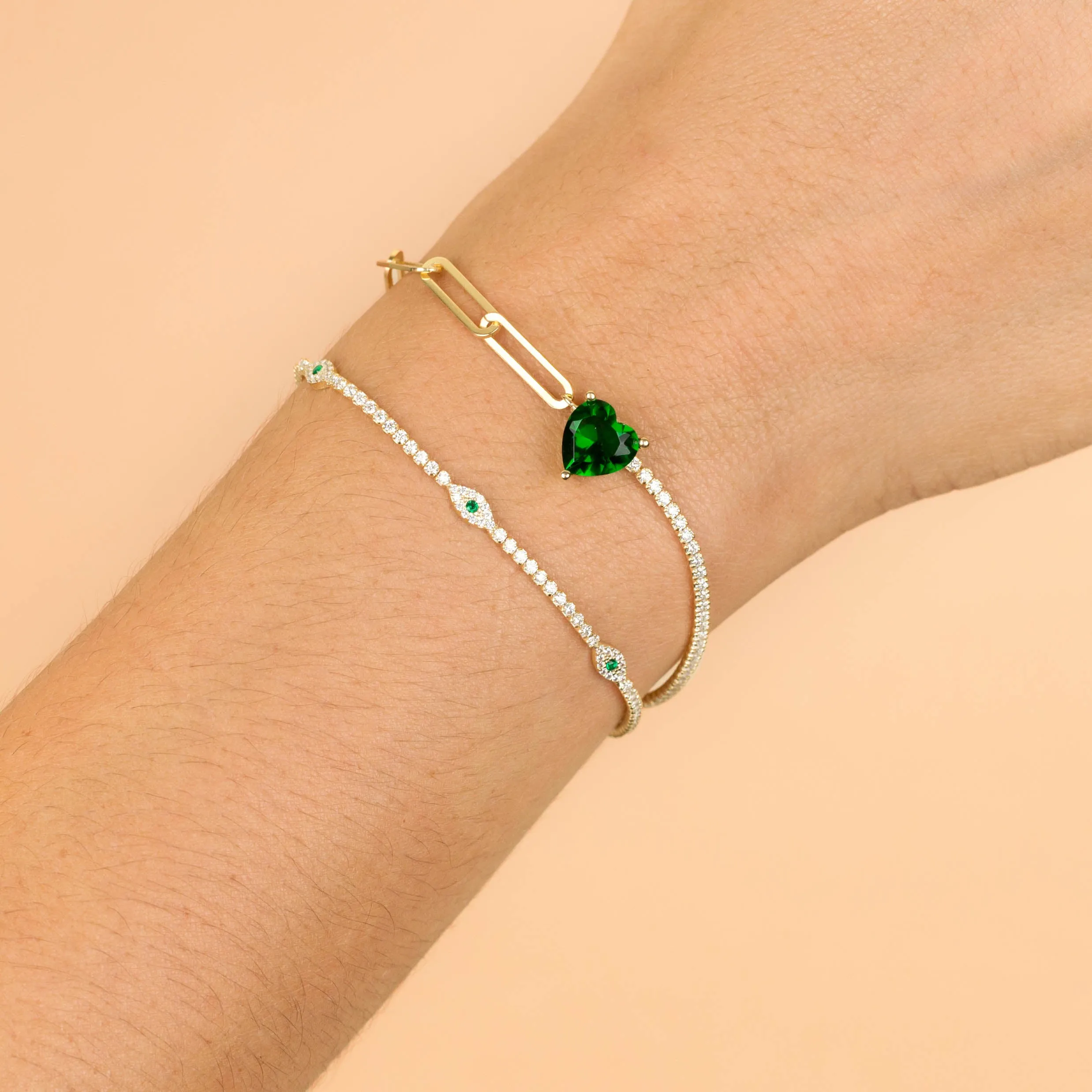 Colored Evil Eye Tennis Bracelet