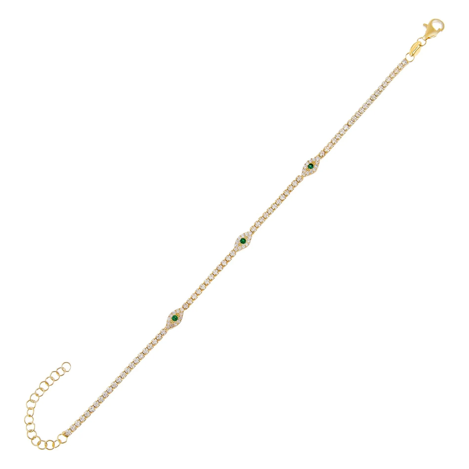 Colored Evil Eye Tennis Bracelet