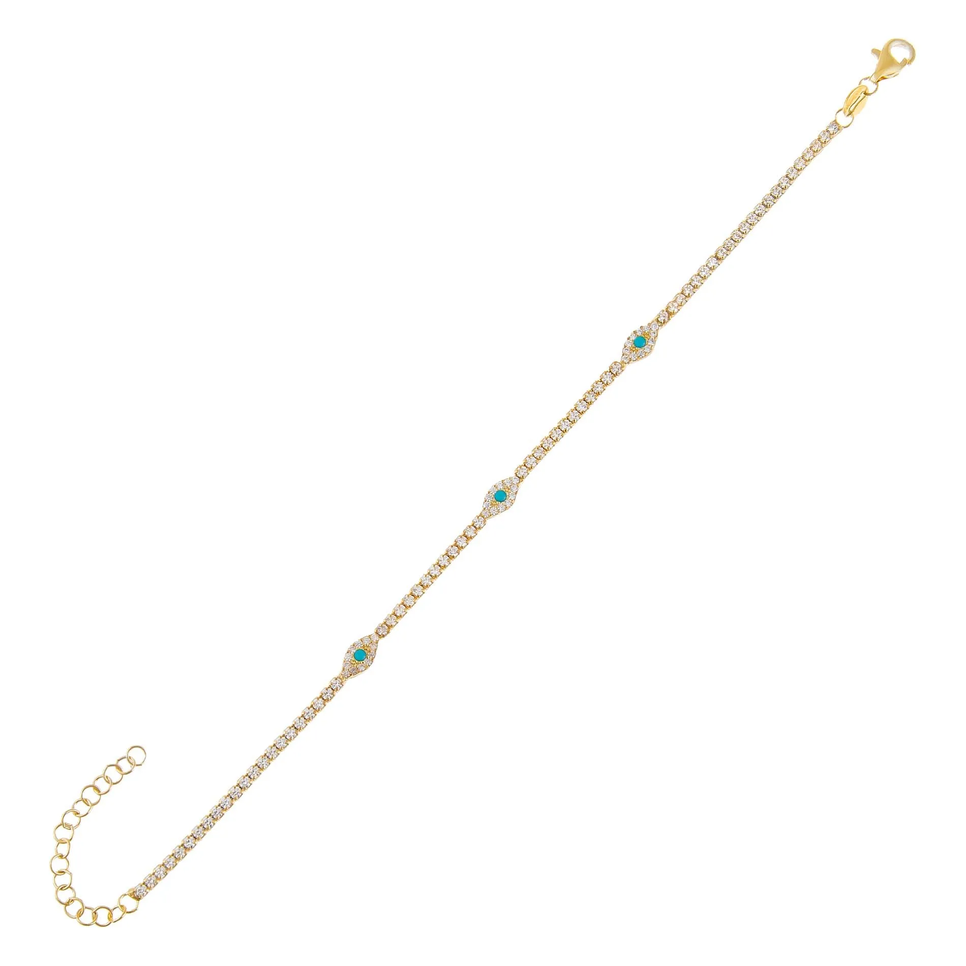 Colored Evil Eye Tennis Bracelet