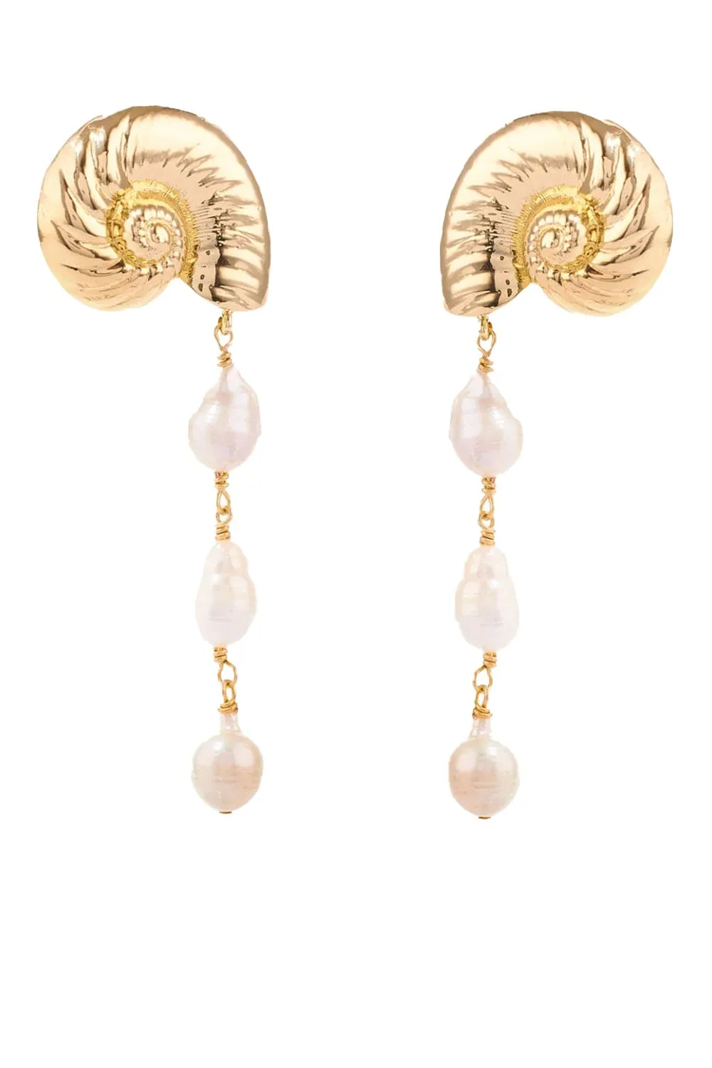 Concha Gold Shell Drop Earrings