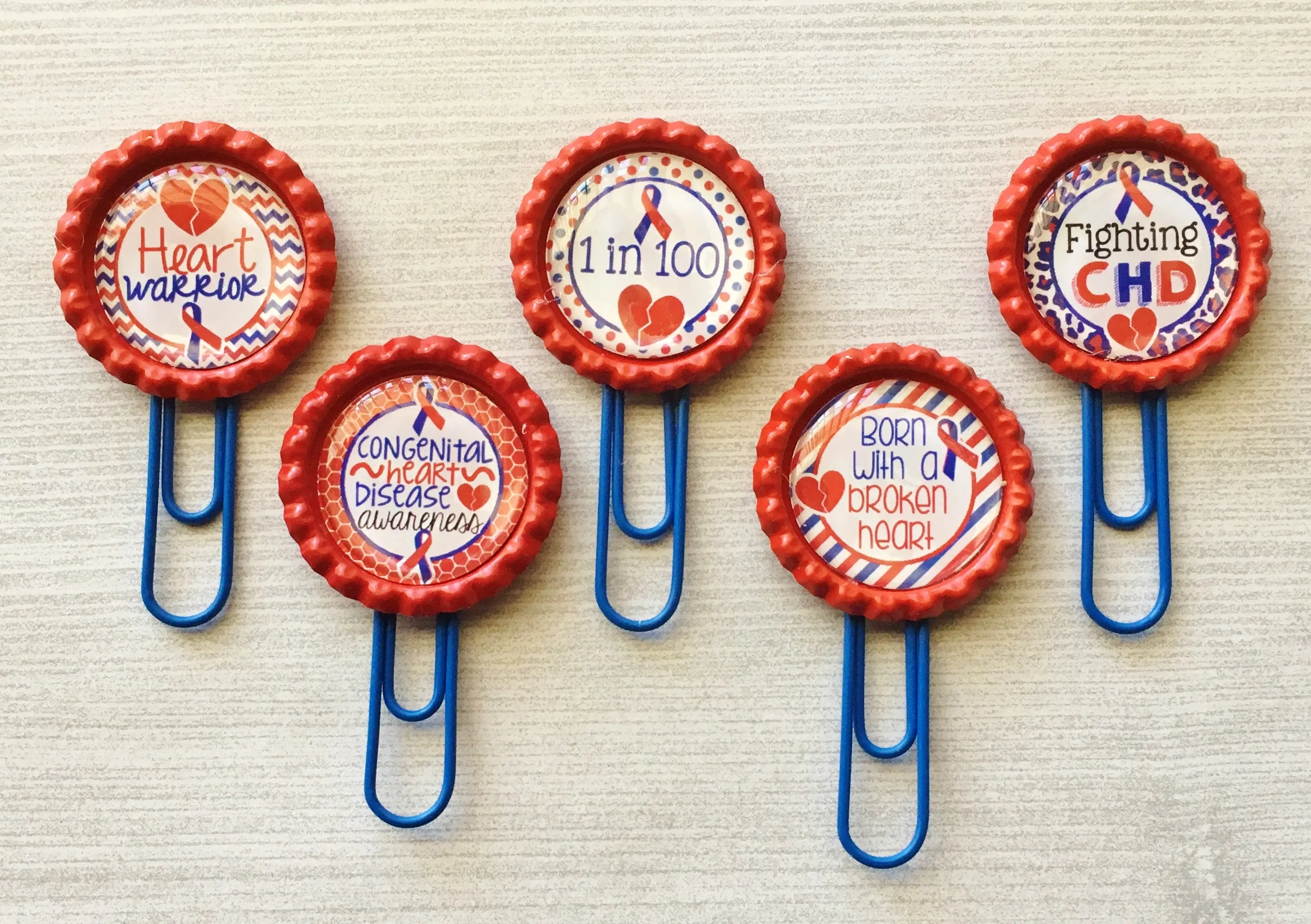 Congenital Heart Disease Planner Clips, Set of 5