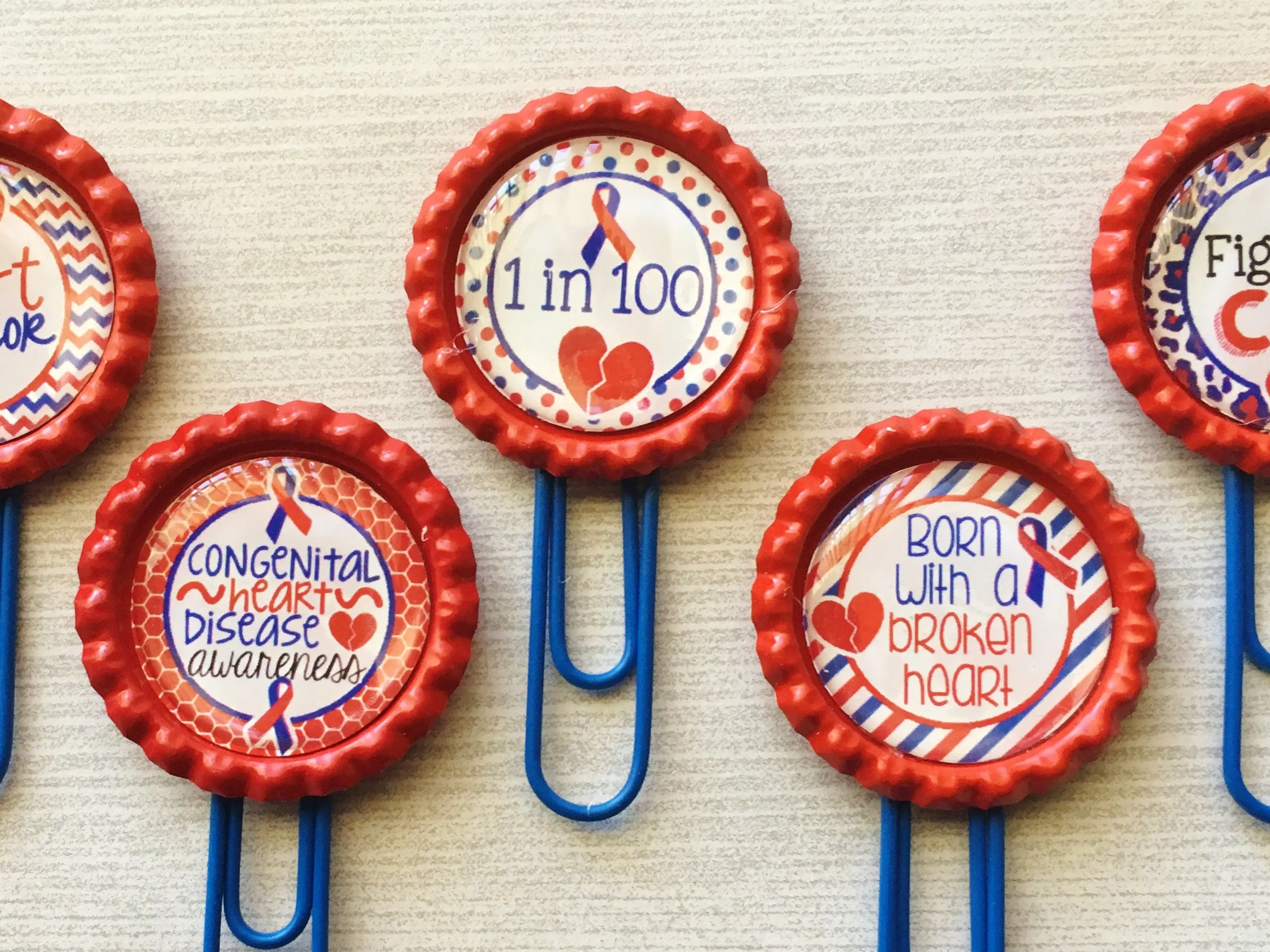 Congenital Heart Disease Planner Clips, Set of 5