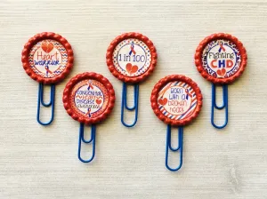 Congenital Heart Disease Planner Clips, Set of 5