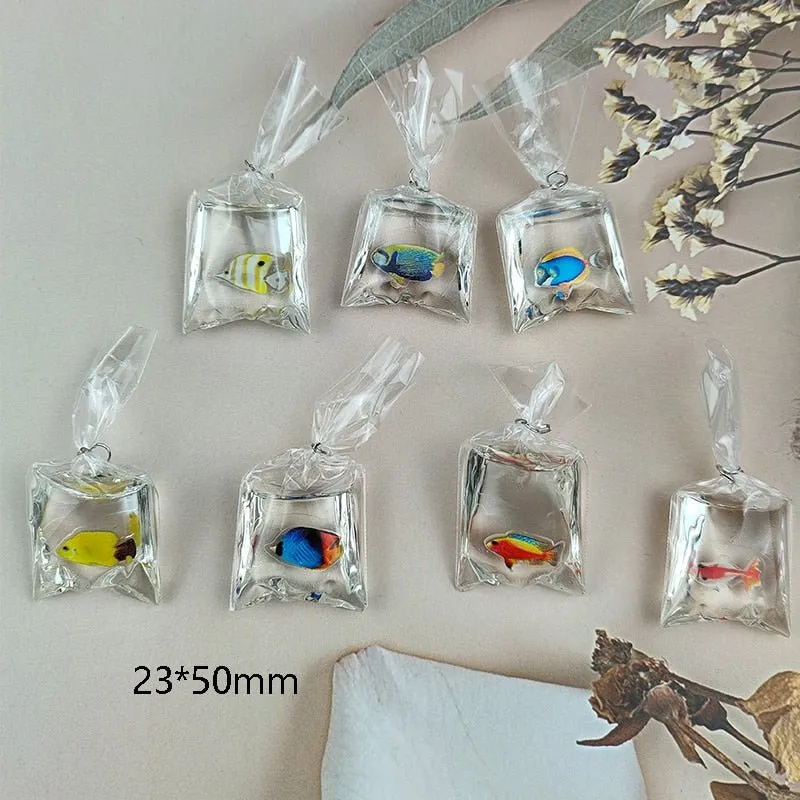 Coral Fish Resin Charms: Ocean-Themed Jewelry Pendants (10pcs)