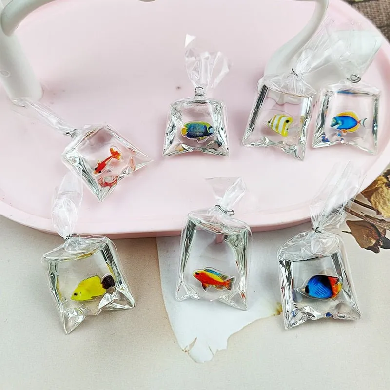 Coral Fish Resin Charms: Ocean-Themed Jewelry Pendants (10pcs)