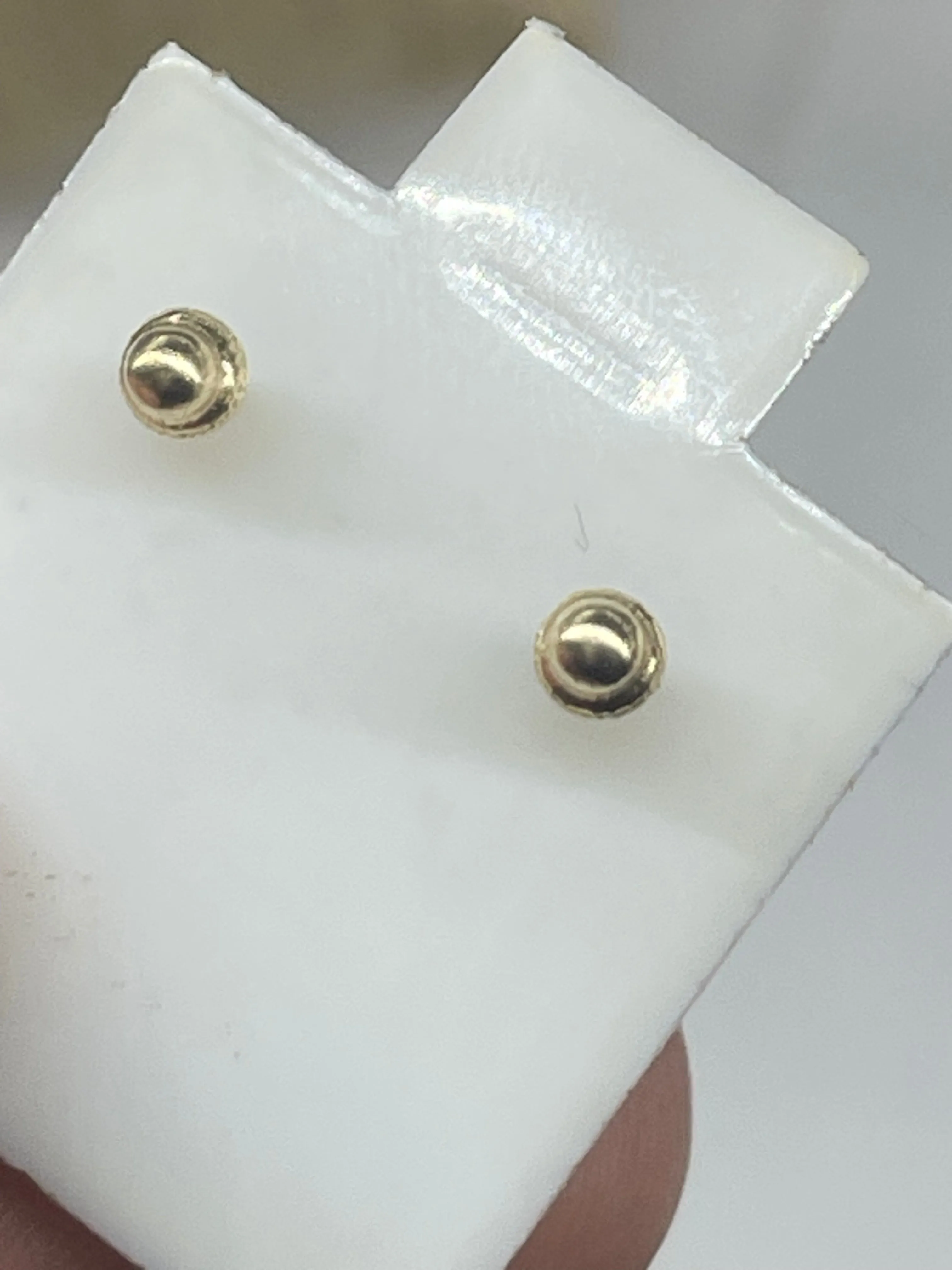 Cross and Heart with CZ Stud Earrings, Gold Cross 14k