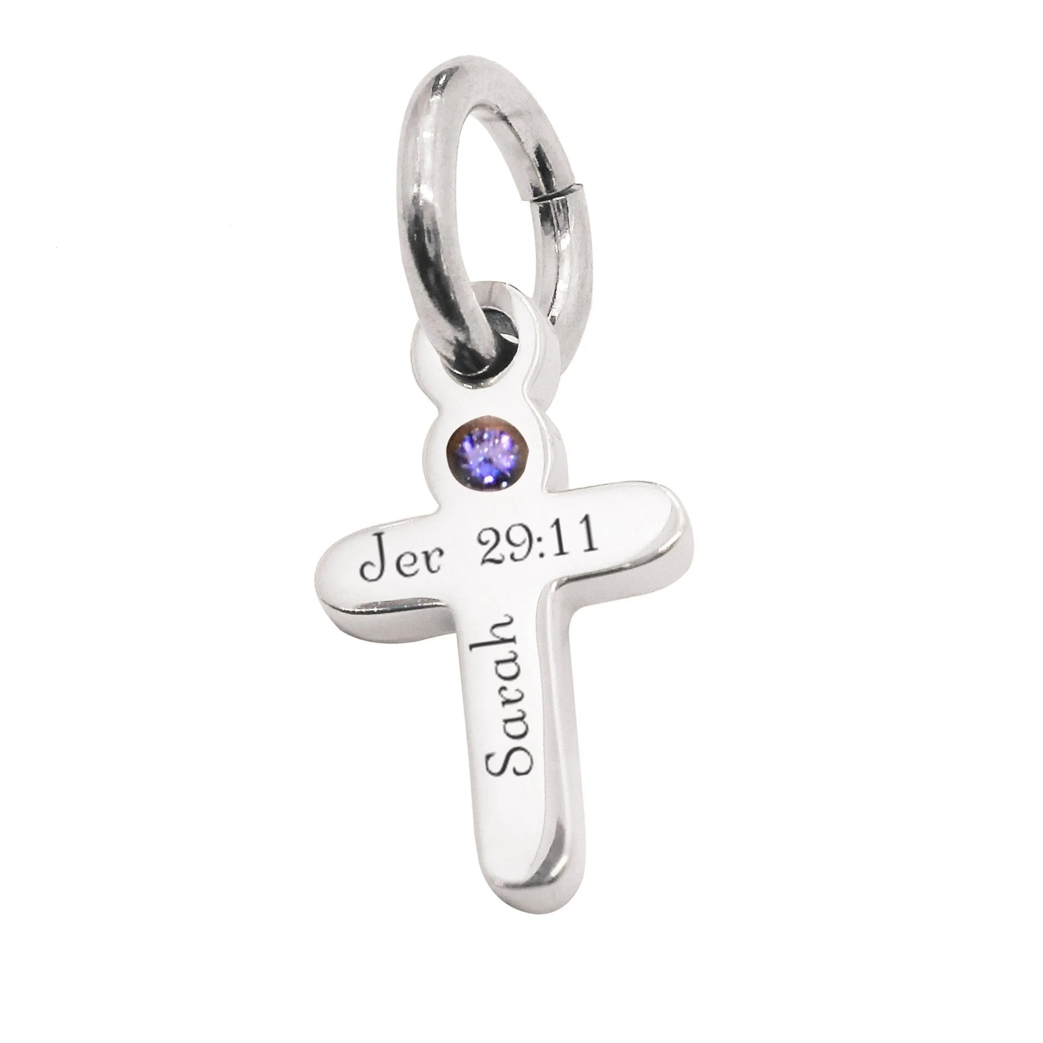 Cross Charm Birthstone for Keyring