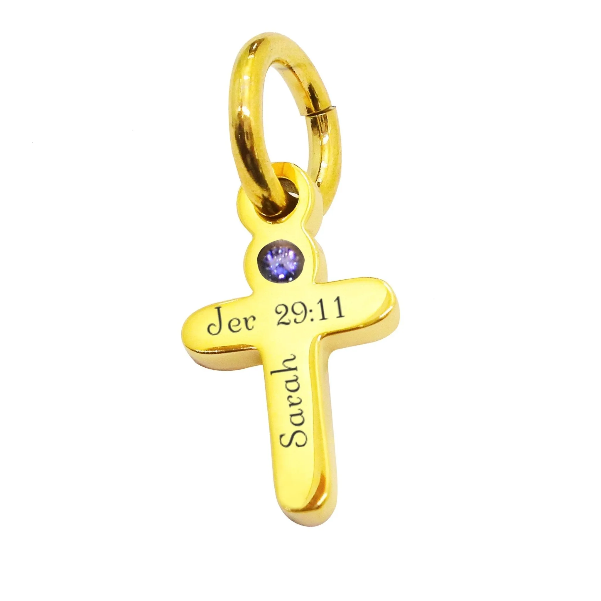 Cross Charm Birthstone for Keyring