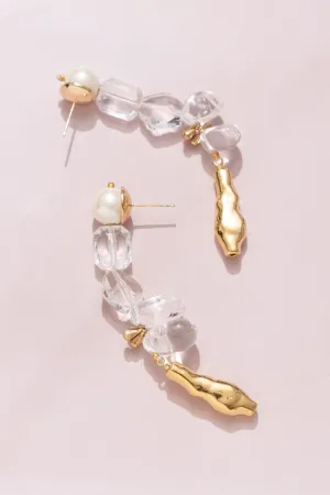 Crystal Gold Drop Earrings