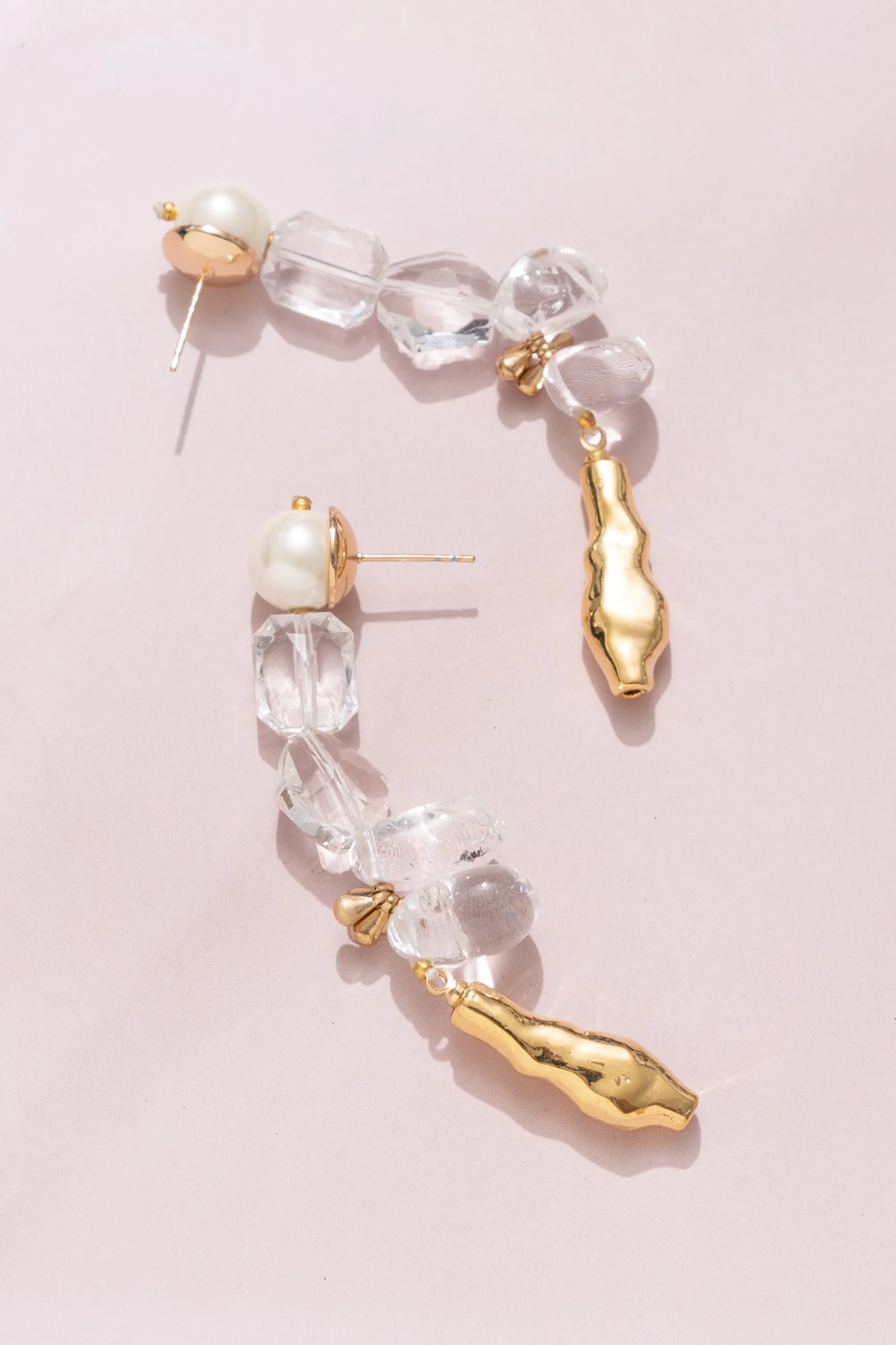 Crystal Gold Drop Earrings
