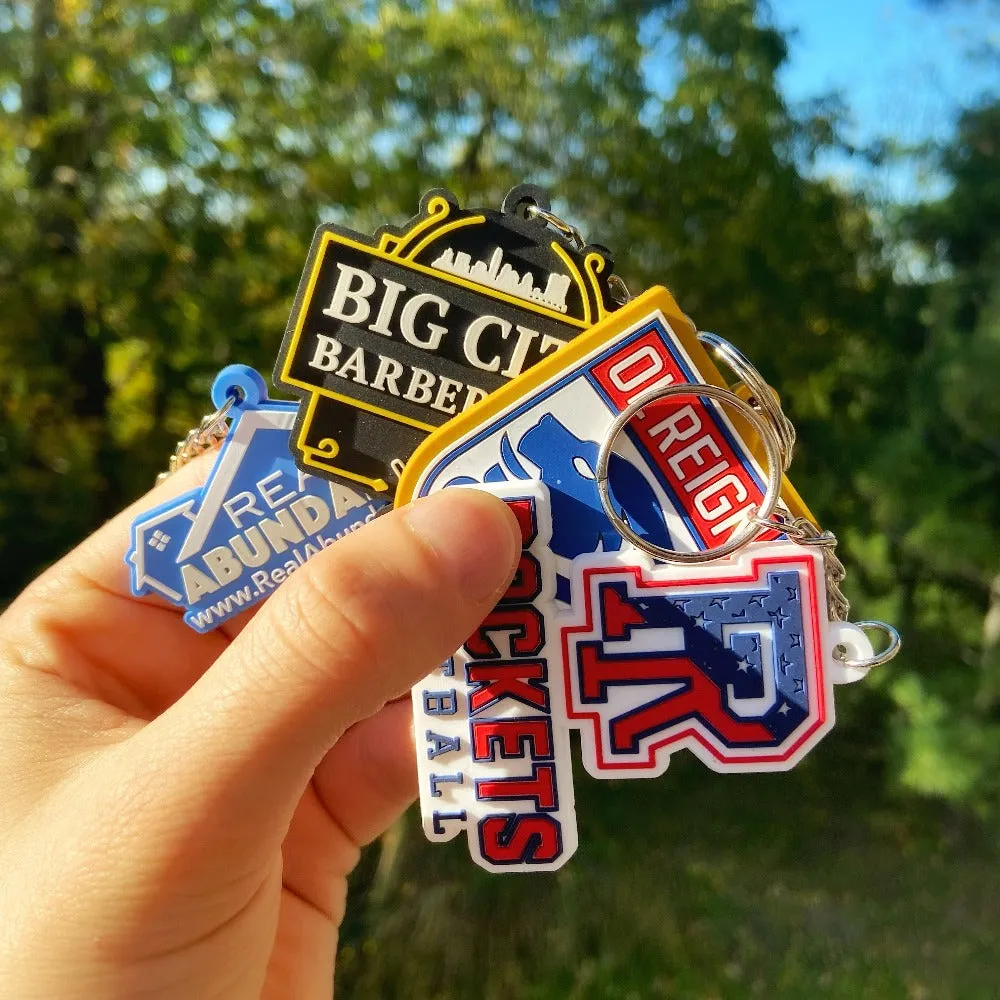 Custom 3D Die-Cut Rubber Keychains