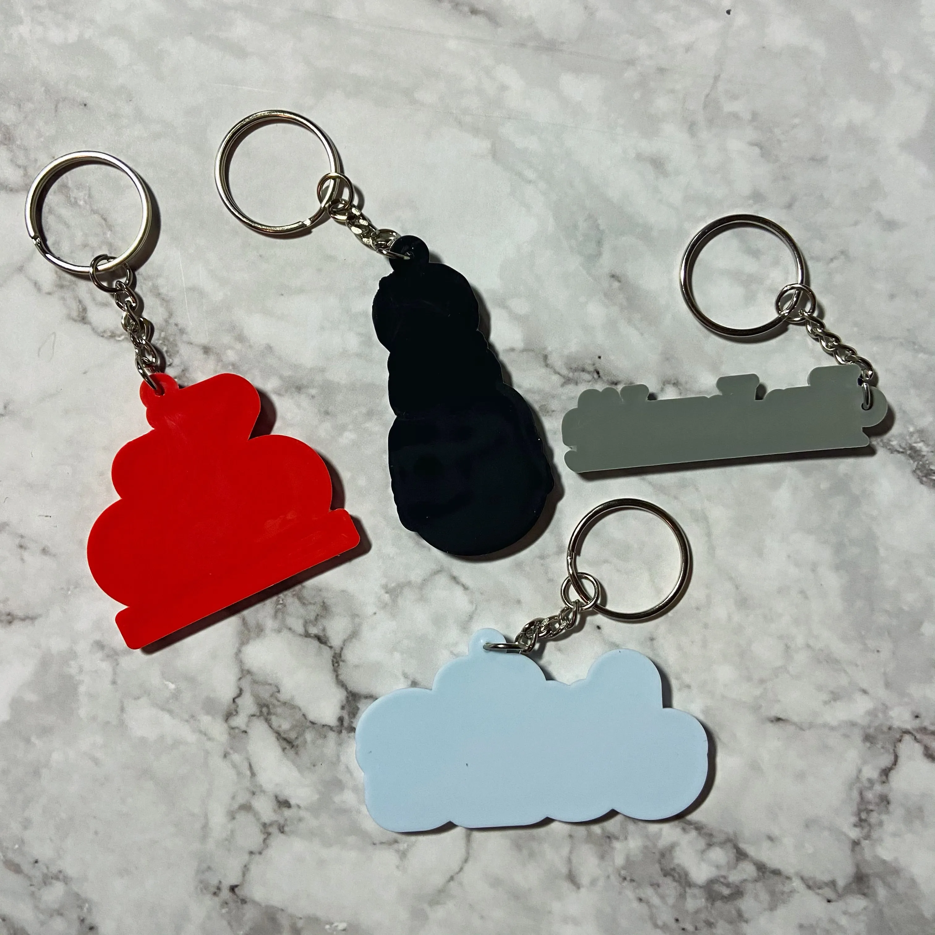 Custom 3D Die-Cut Rubber Keychains