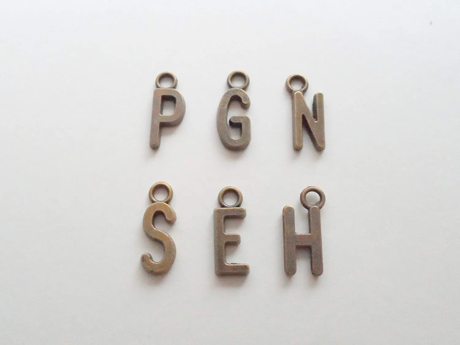 Custom Bronze Small King & Queen Chess Charm Keychains with Letter Charms, Anniversary Keychains