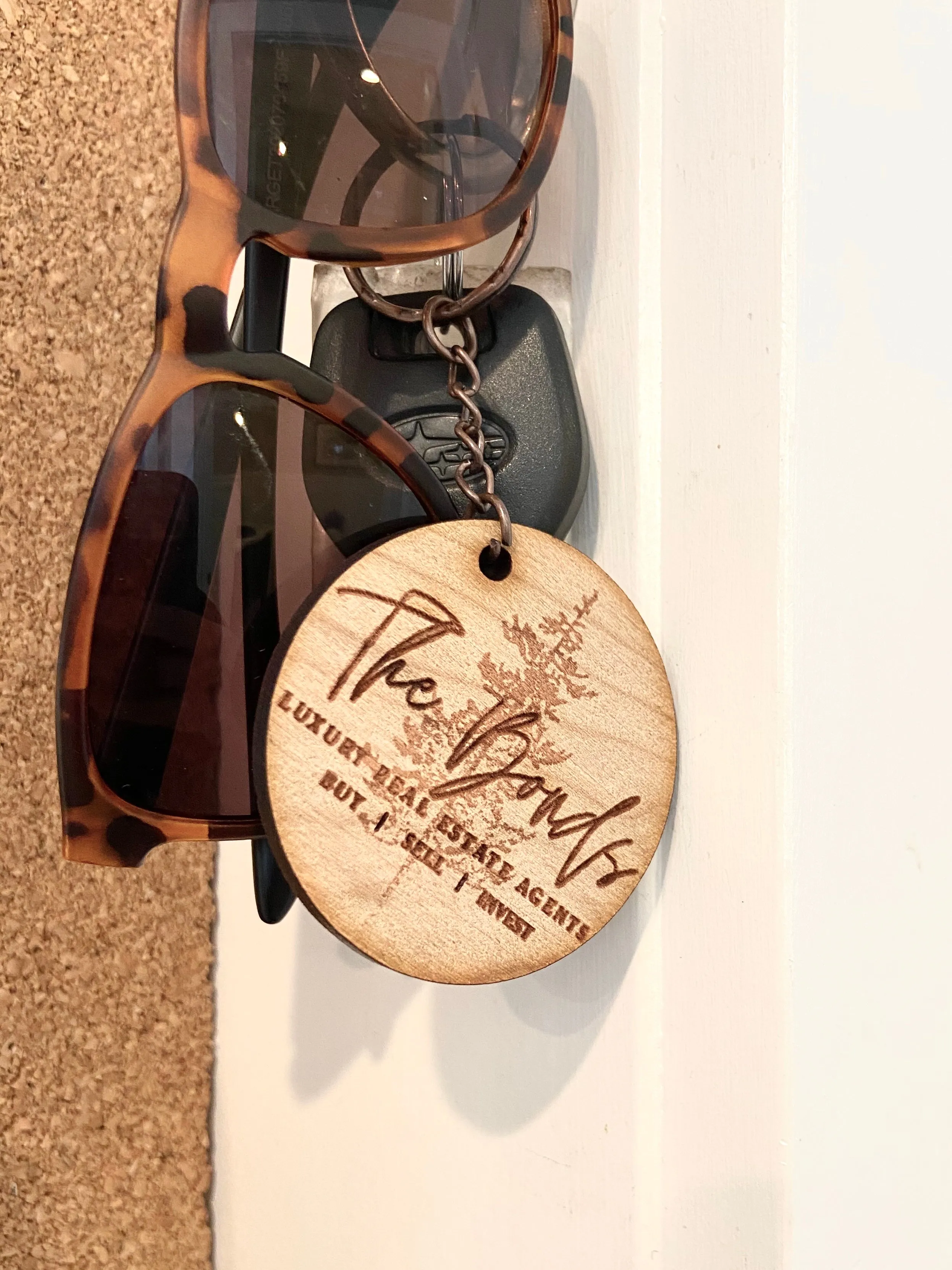 Custom Business Logo Keychain - Wood Engraved