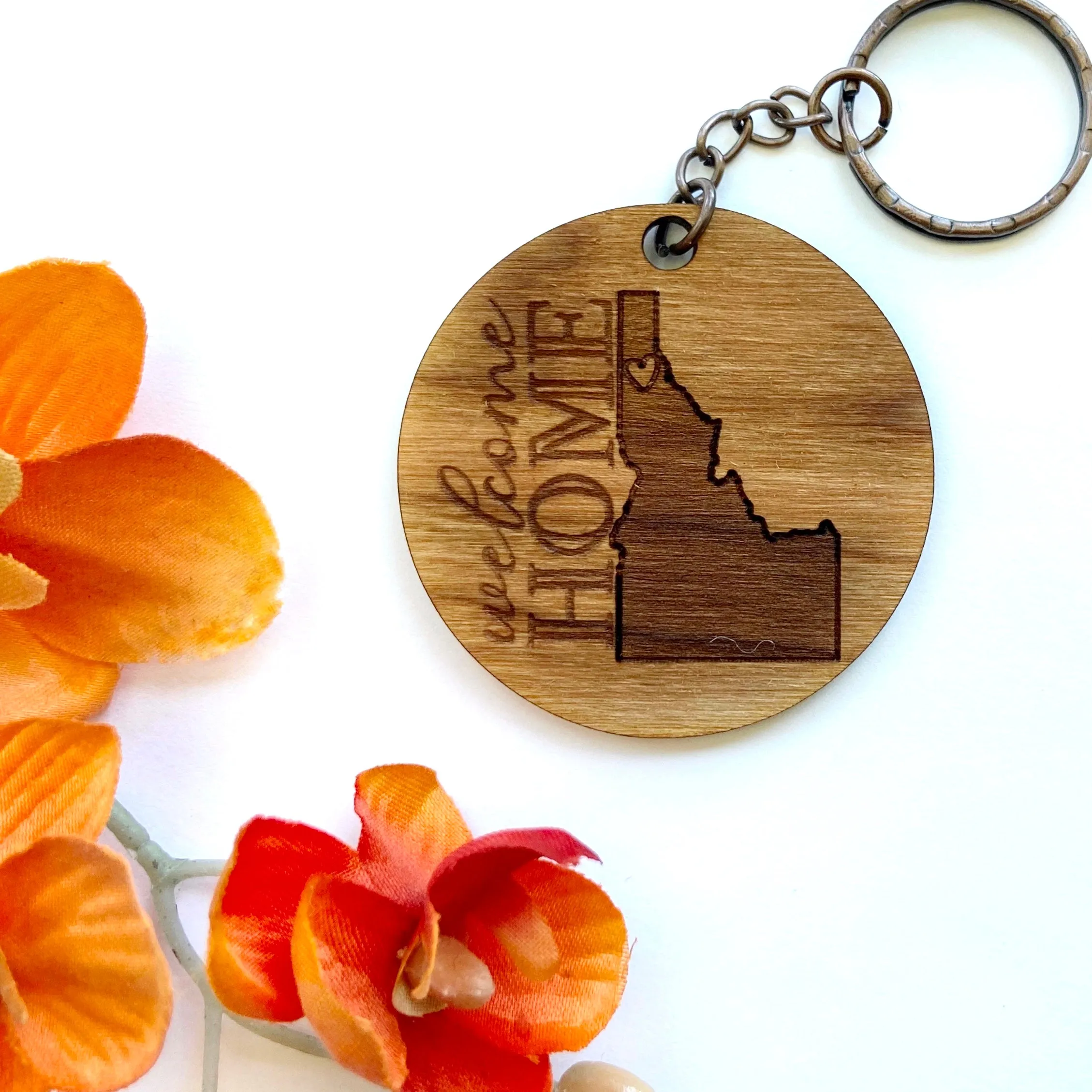 Custom Business Logo Keychain - Wood Engraved