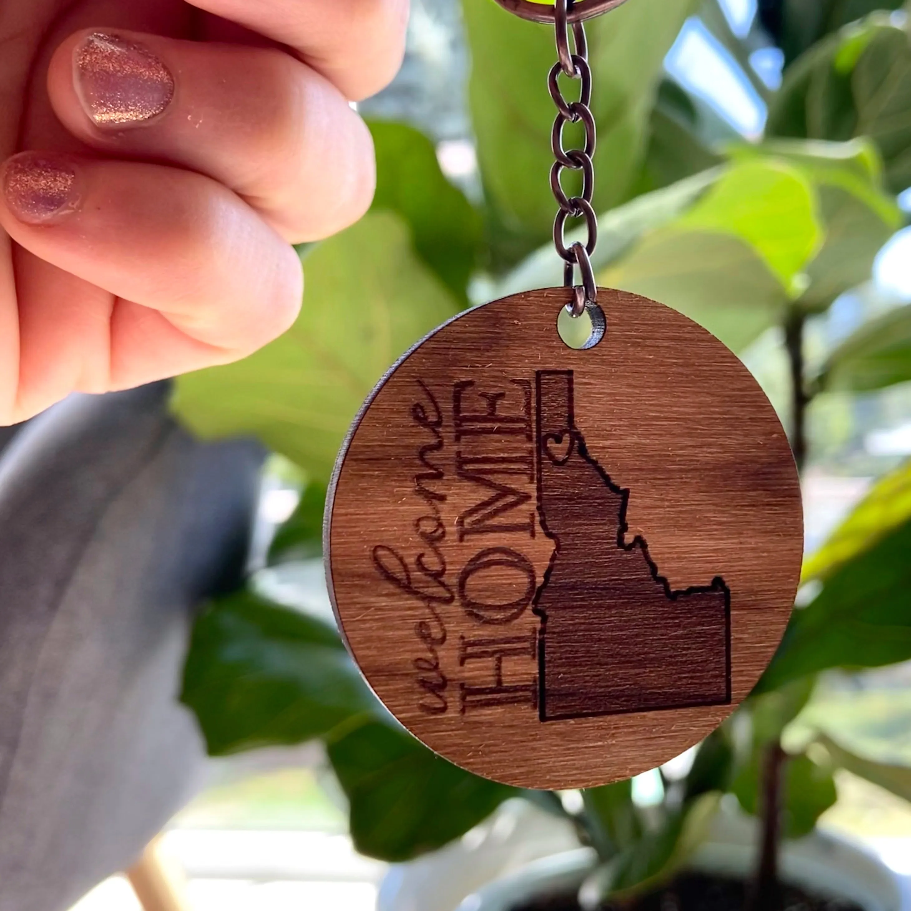 Custom Business Logo Keychain - Wood Engraved