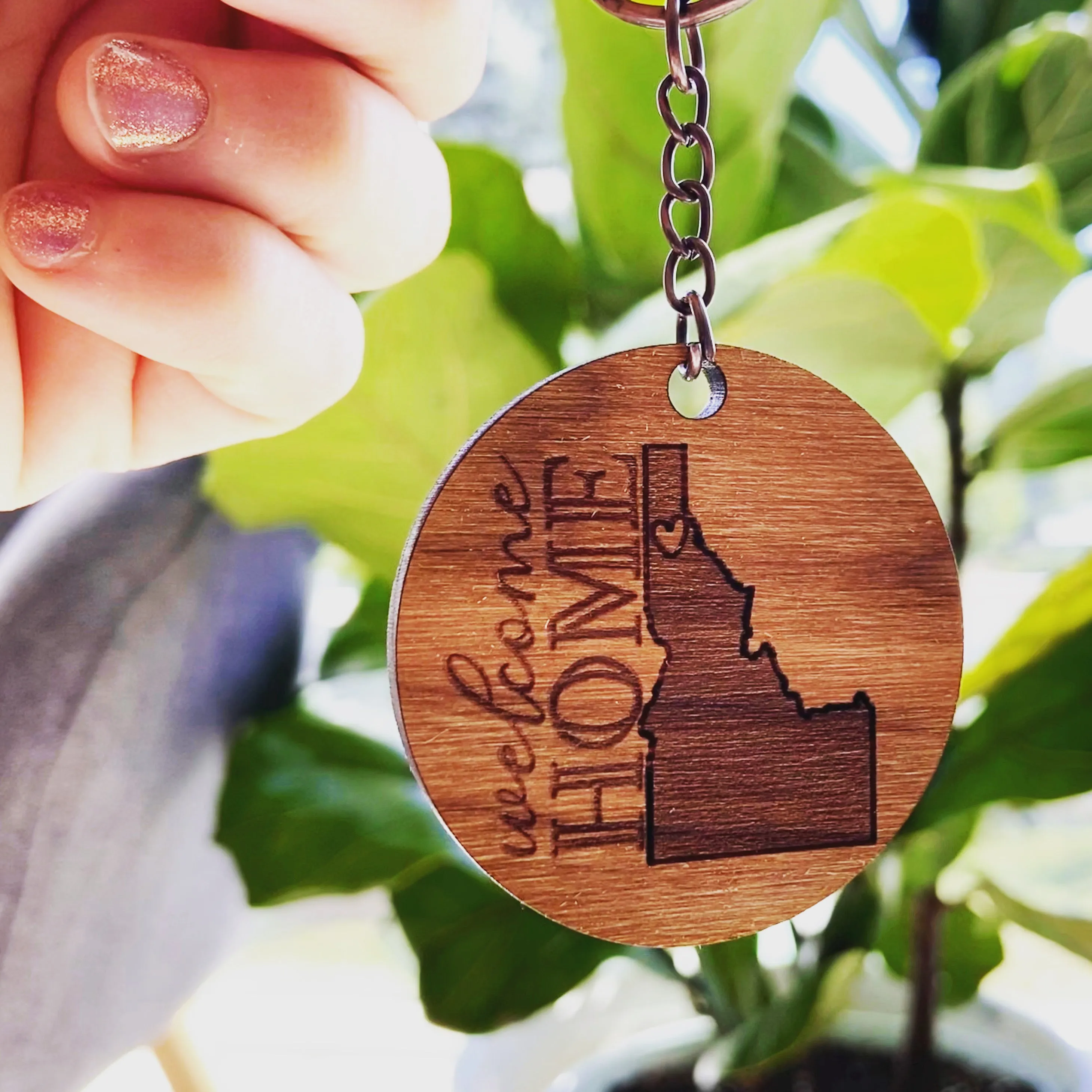 Custom Business Logo Keychain - Wood Engraved