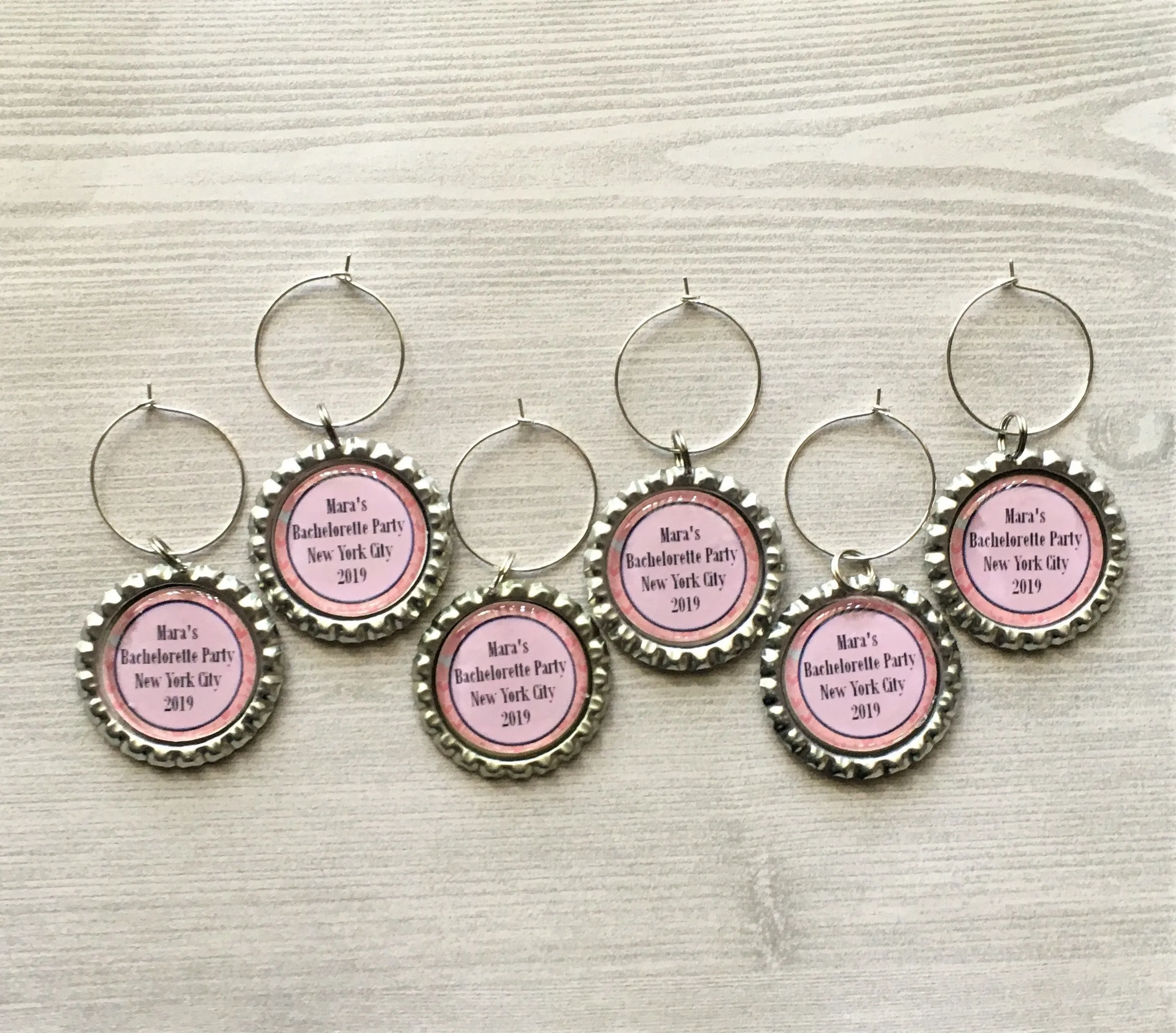 Custom Order - Personalized Wine Charms, Double Sided, Set of 58