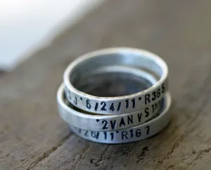 Custom sterling silver stacking rings set of 3 (S0240)