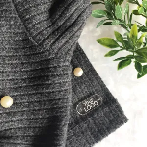 Custom tags 20x10mm (0.8x0.4in) for jewelry, knitted clothing or accessories